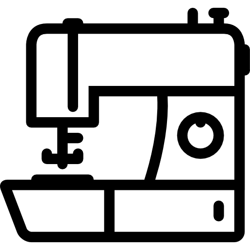 Black and White Sewing Machine Icon