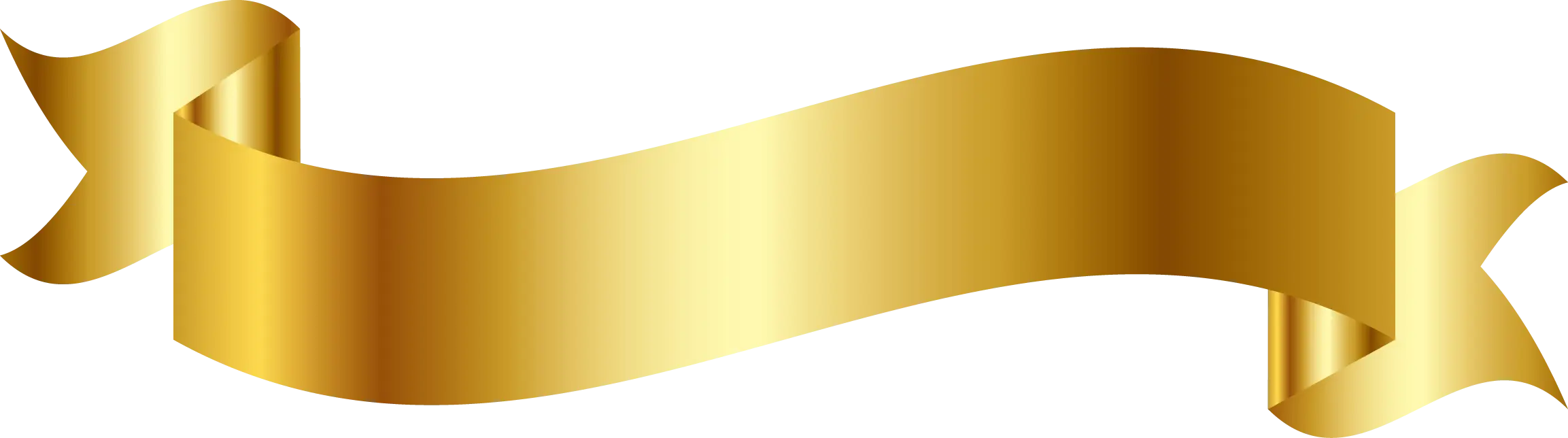 Golden Decorative Ribbon Banner
