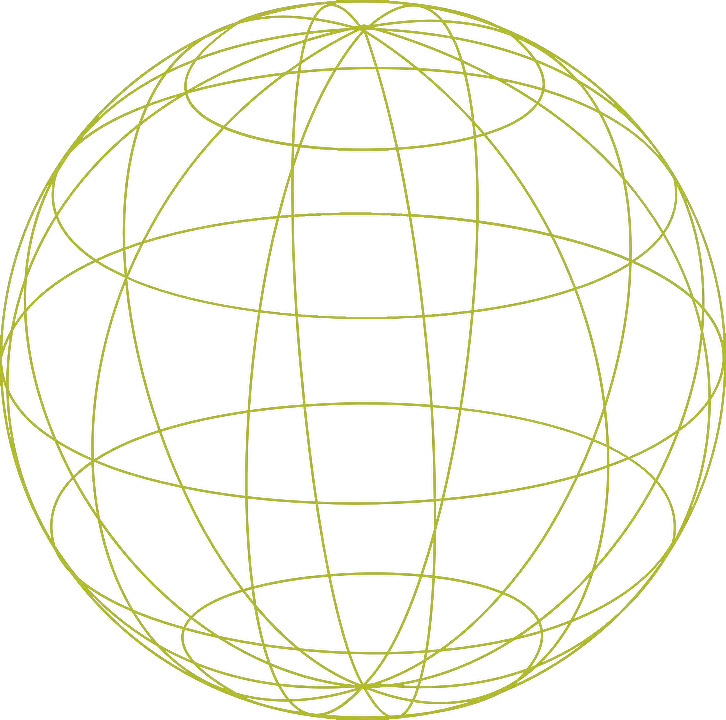 Yellow Wireframe Geometric Sphere