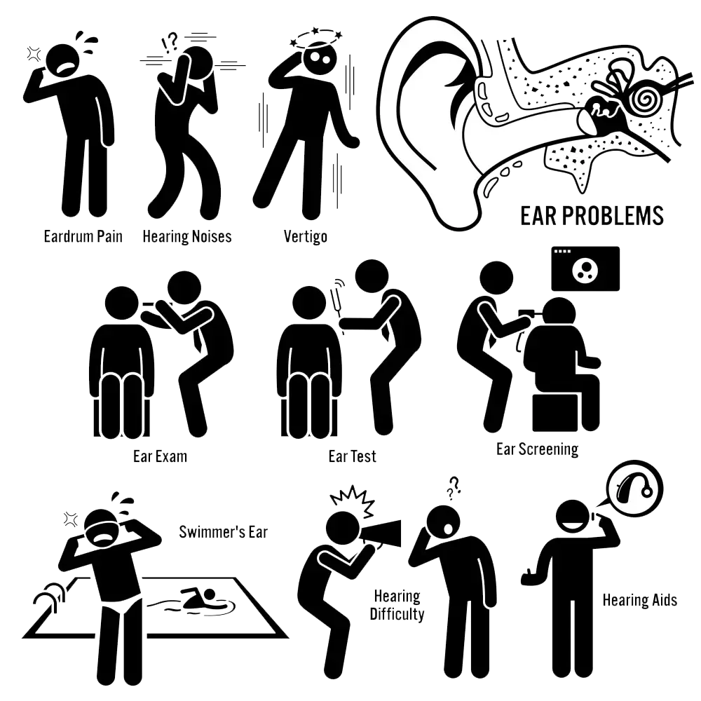Illustration of Ear Problems and Solutions