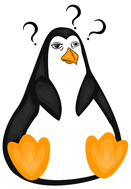Confused Cartoon Penguin Illustration