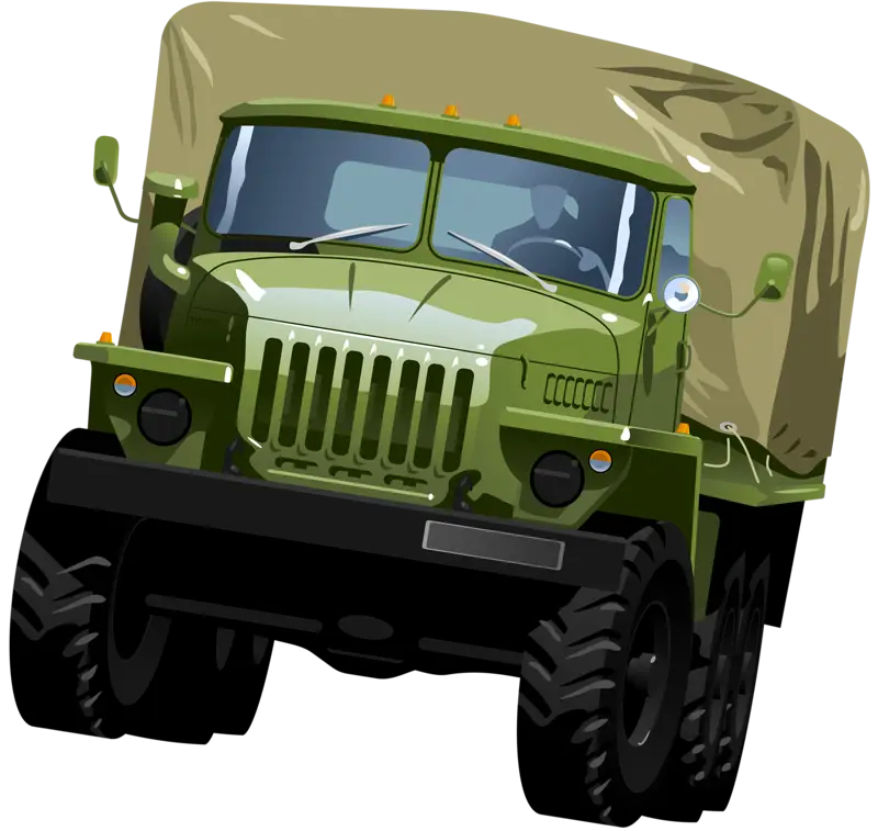 Green military truck