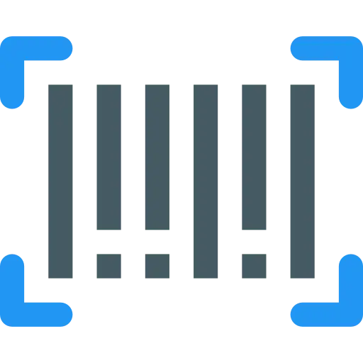 Barcode with Blue Scan Frame
