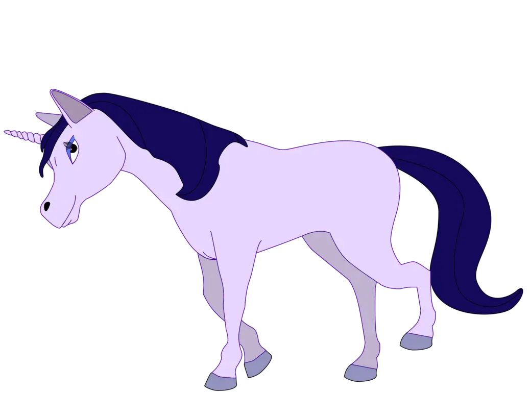 Purple Unicorn Cartoon Illustration