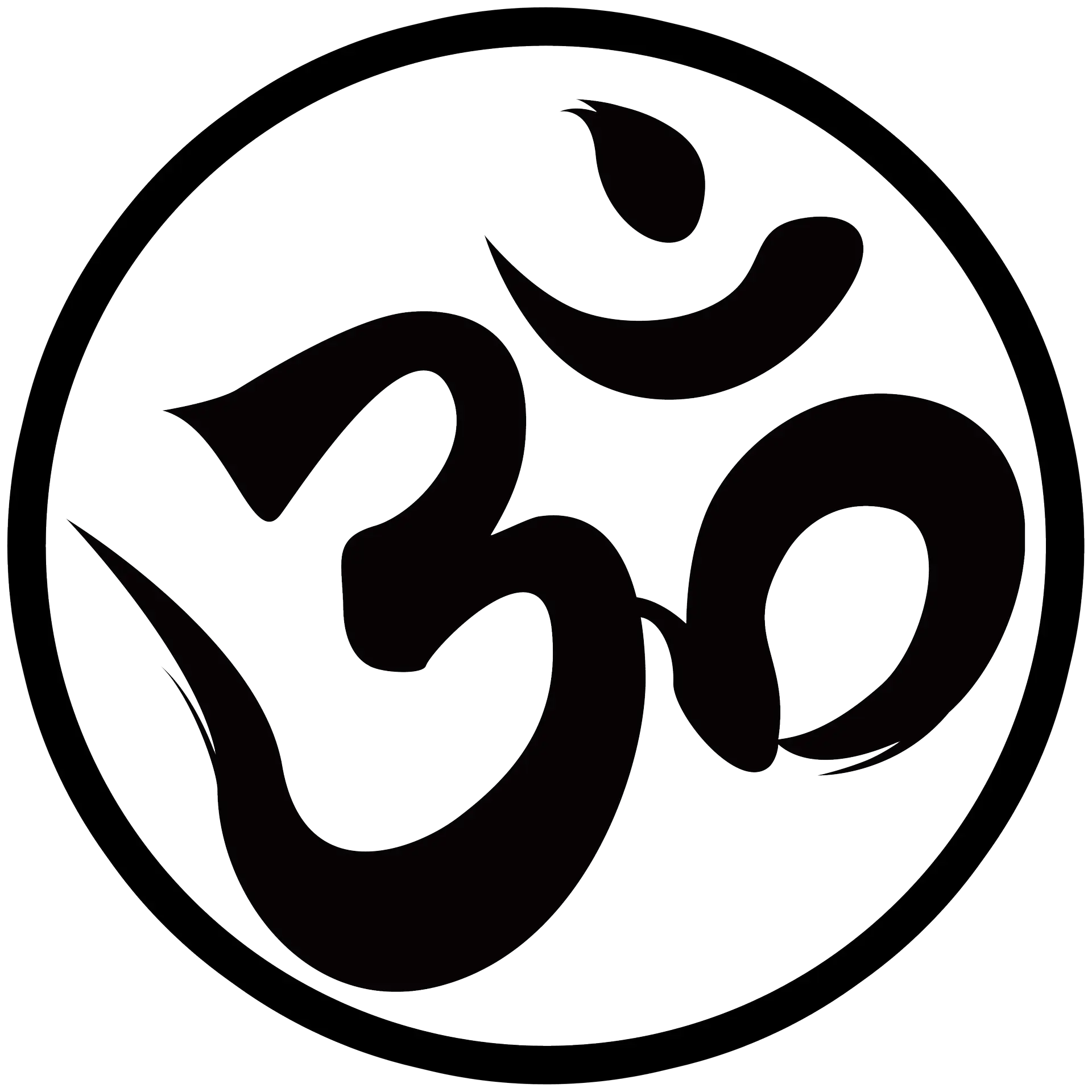 Black Om Symbol in Circular Shape