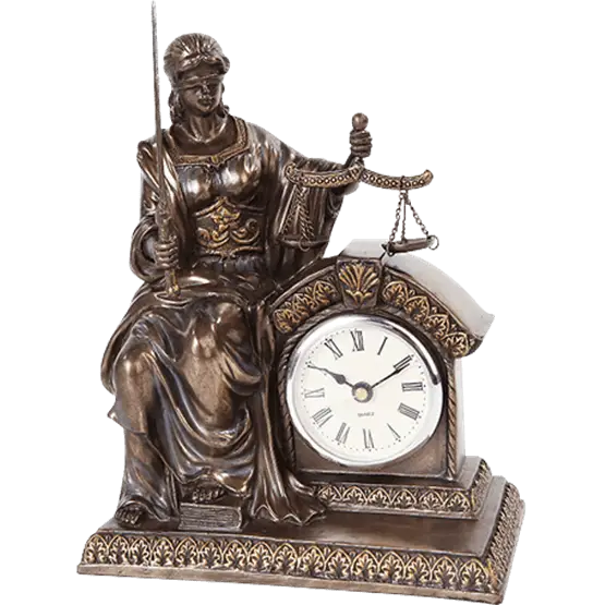 Bronze Lady Justice Clock