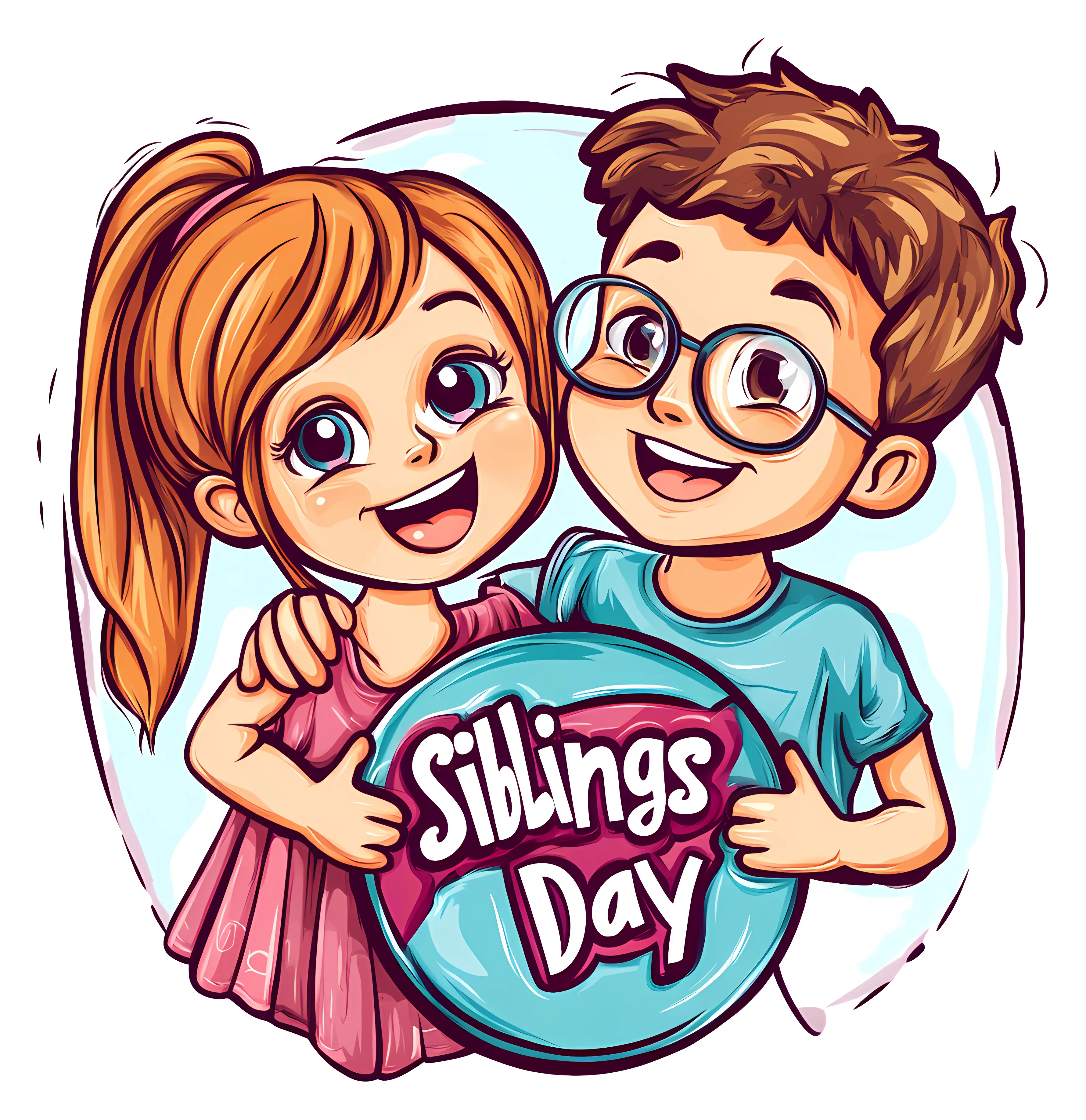 Siblings Day Happy Illustration