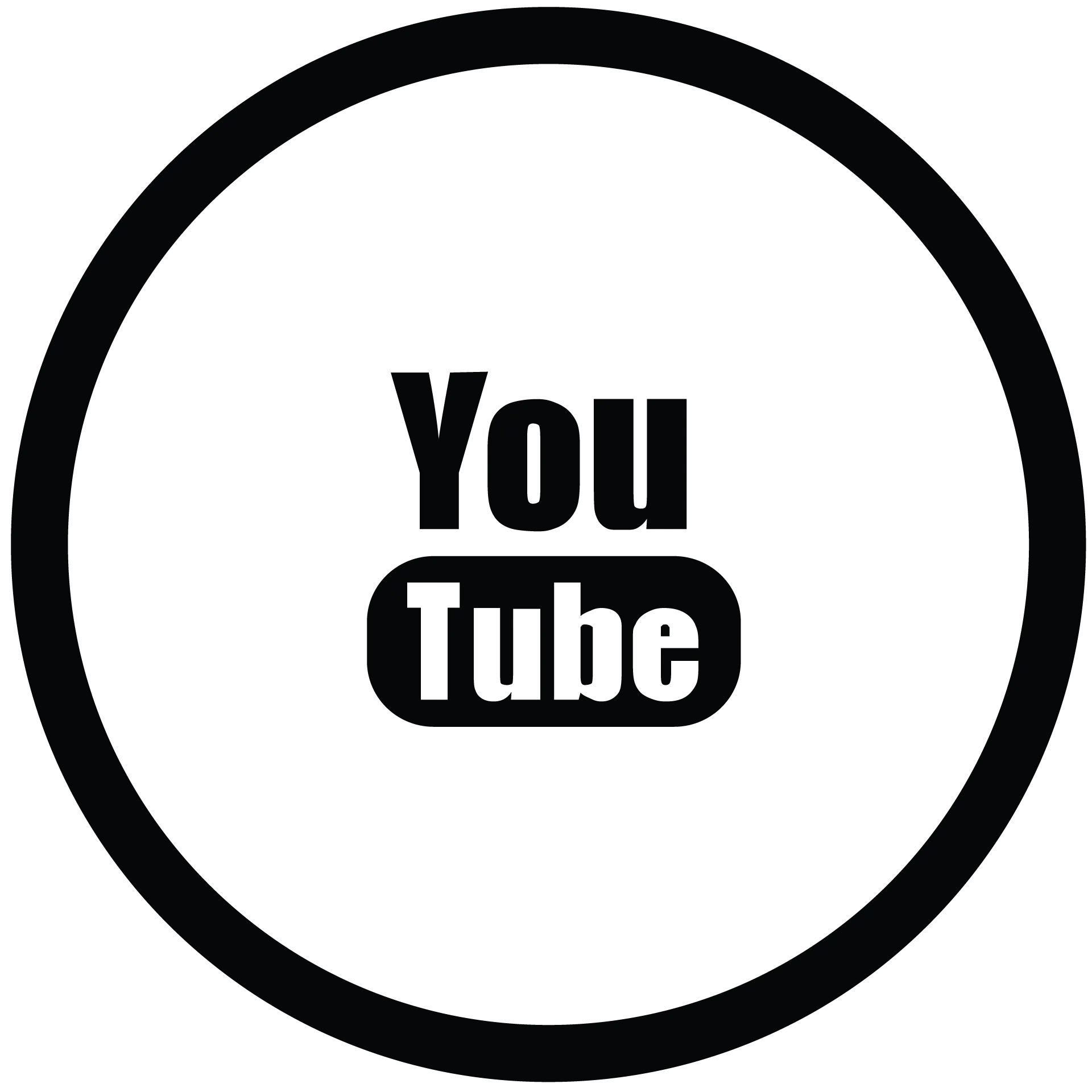 Black Circular YouTube Logo Icon