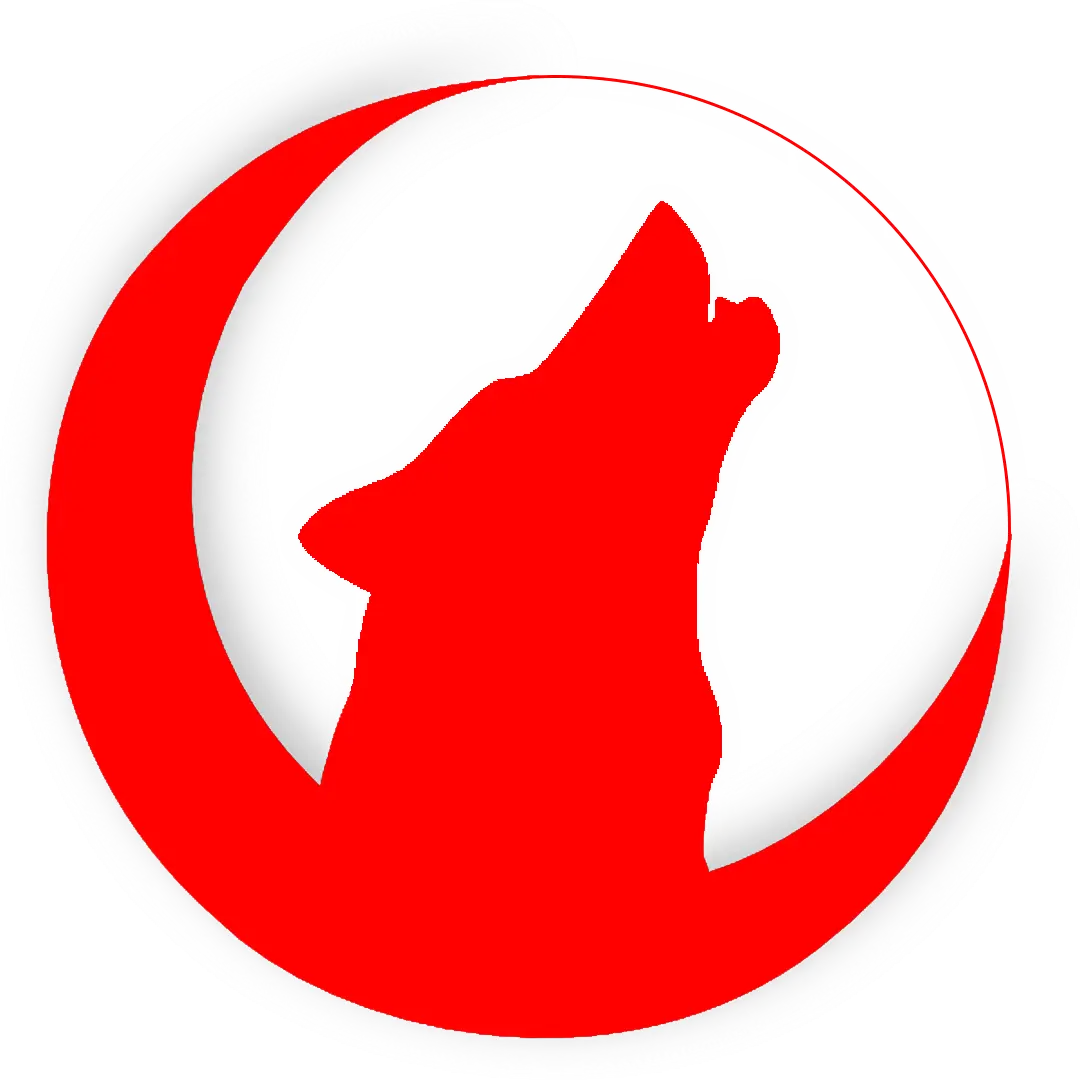 Red Howling Wolf Silhouette