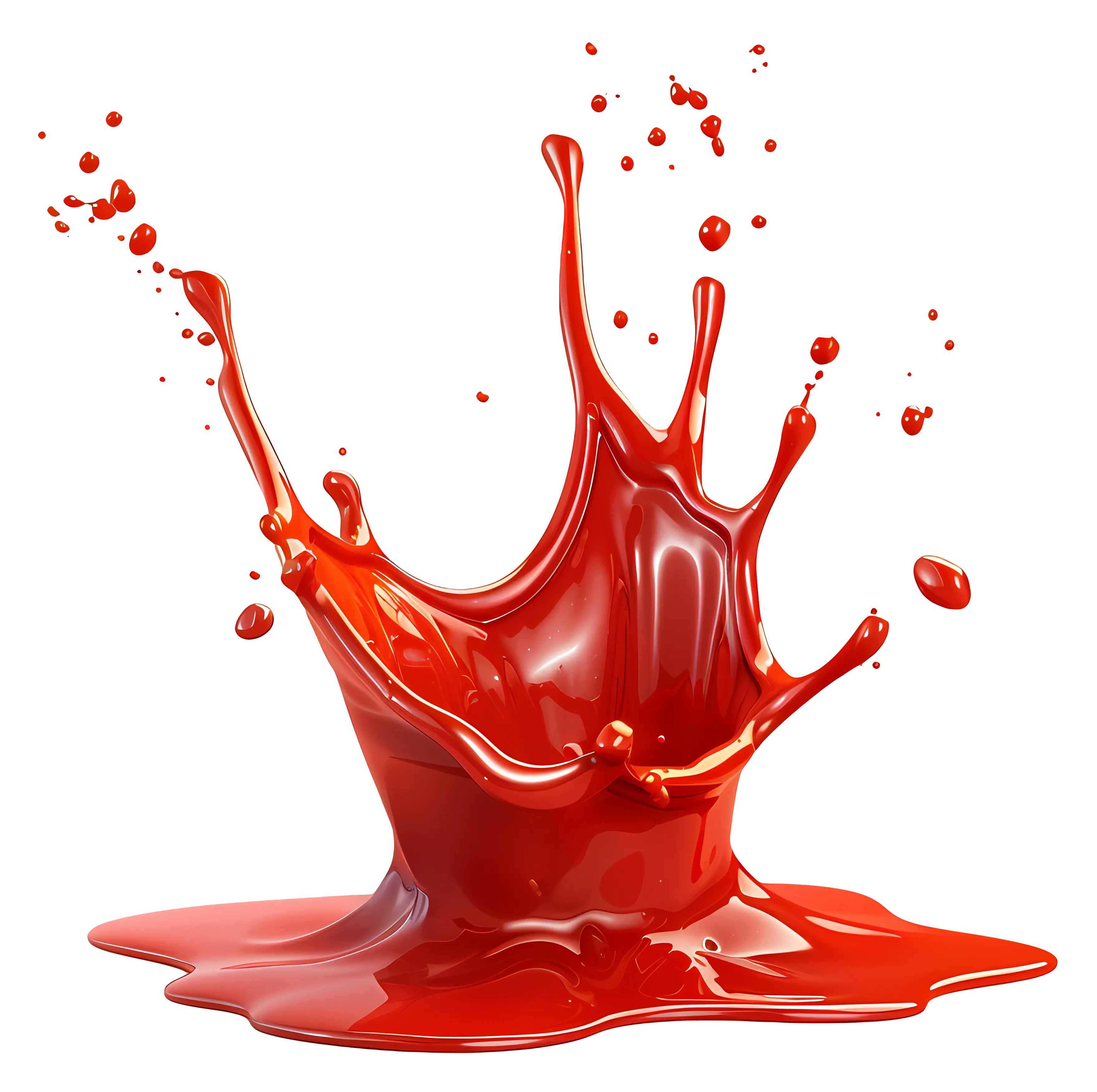 Bold Red Liquid Splash Abstract Design