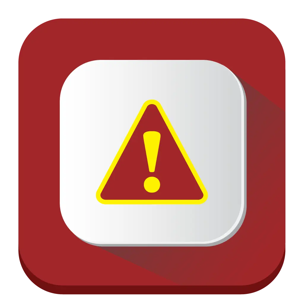 Red Warning Icon with Exclamation Mark in Digital Design