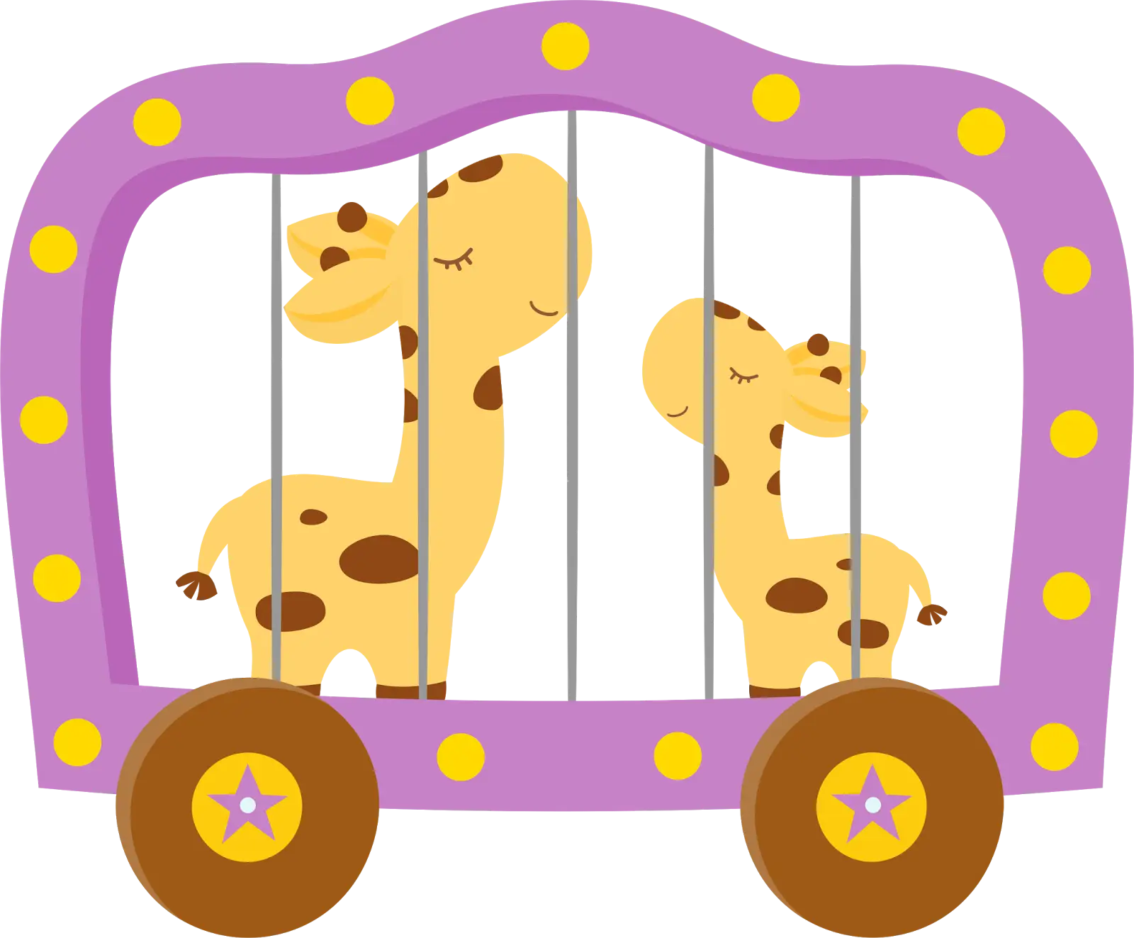 Giraffes in Circus Cage
