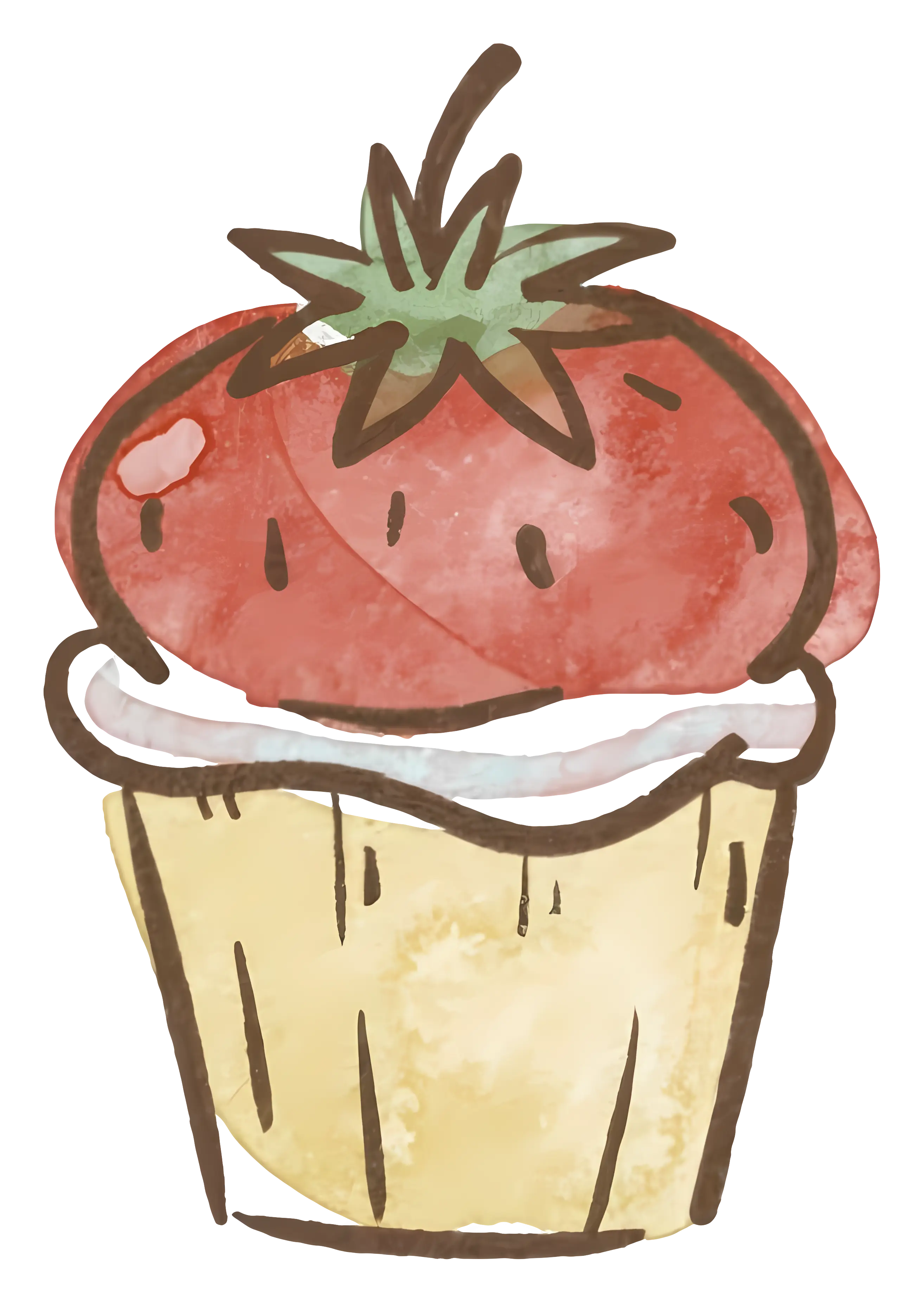 Strawberry Topped Cupcake