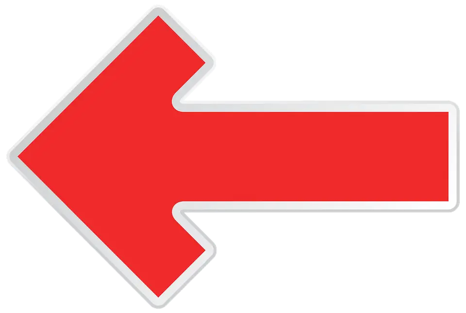 Red Left Arrow Sign