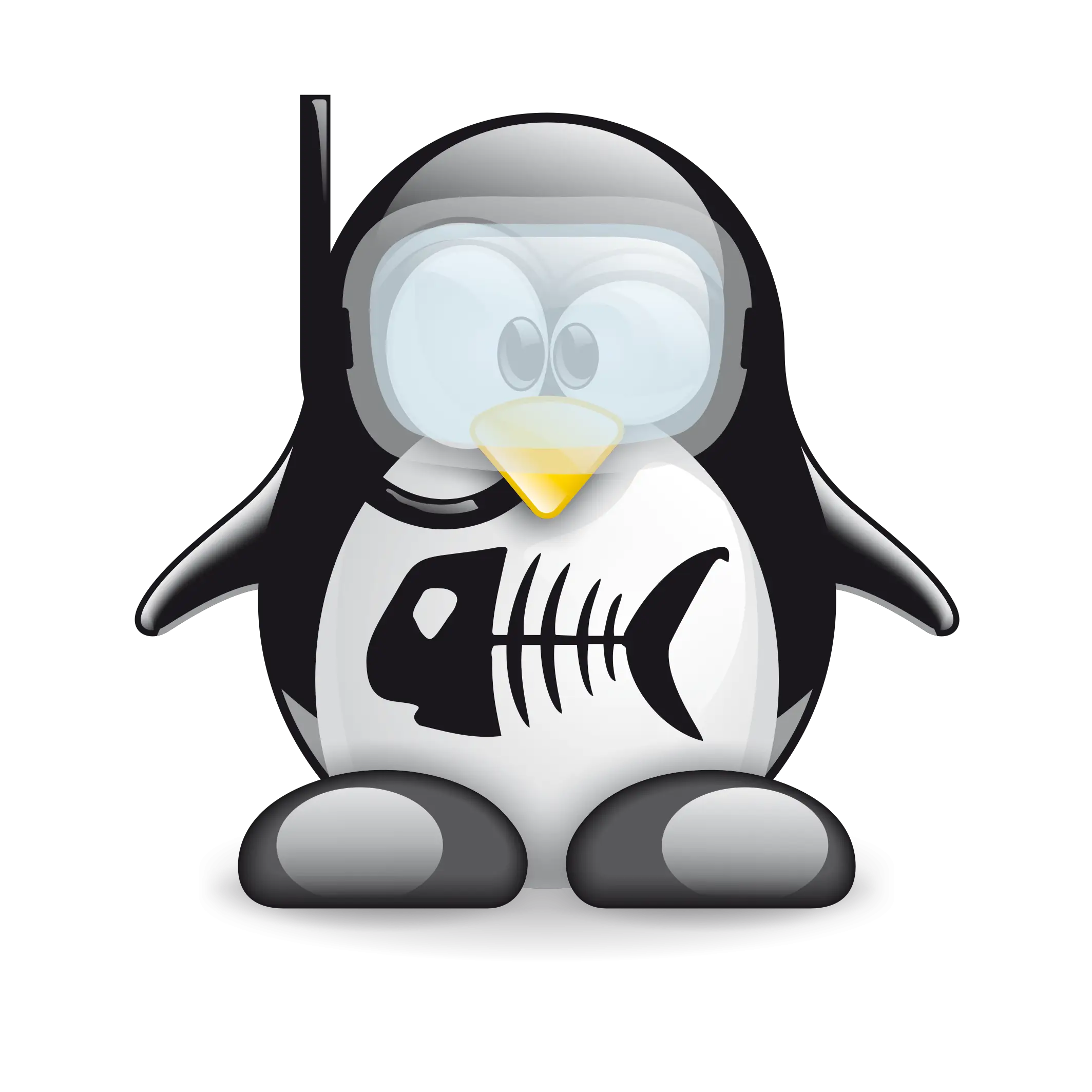Diving Cartoon Penguin