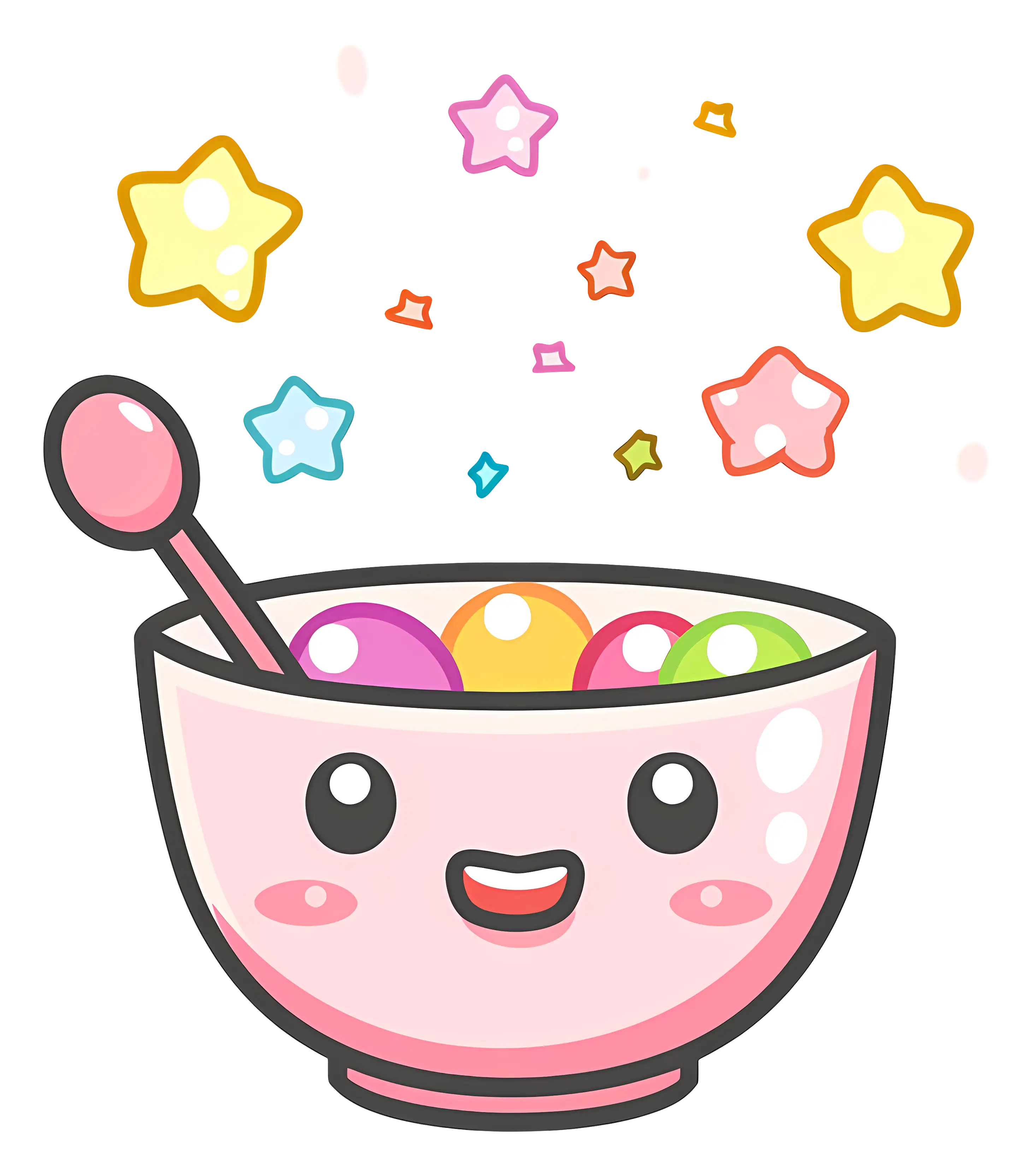 Kawaii Candy Bowl With Sparkling Stars