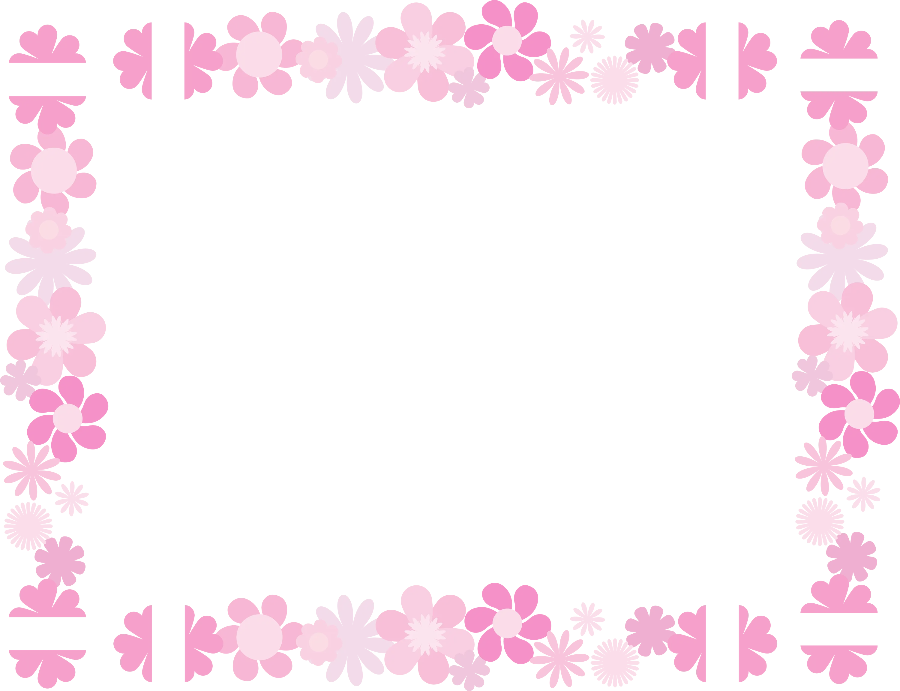 Pink Floral Border Frame Design