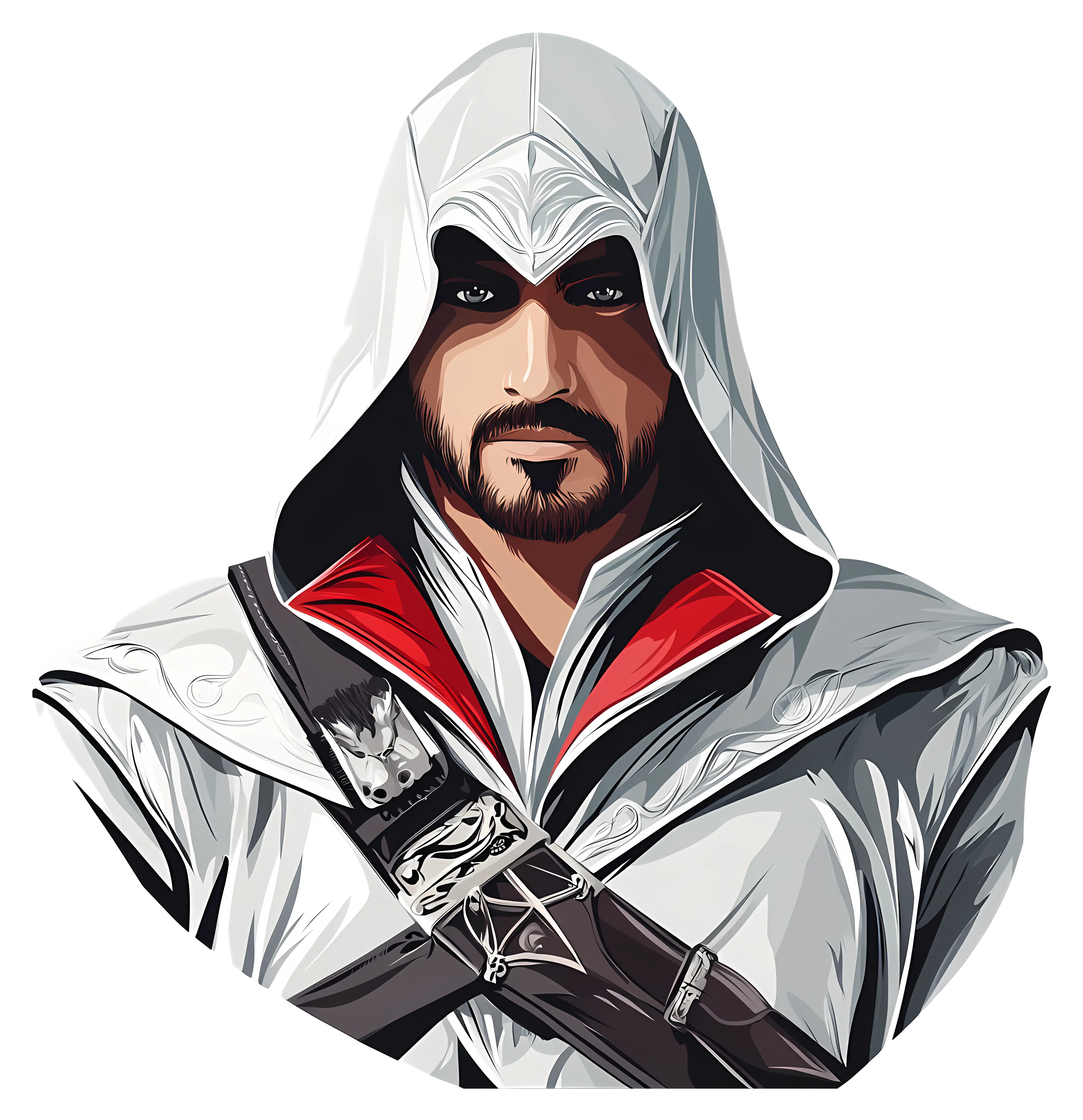 Hooded Character in White Robe