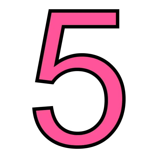 Pink Number 5 Illustration