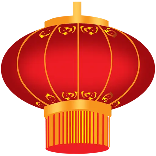 Red Chinese Lantern with Gold Decorations
