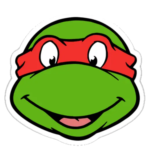 Turtle Cartoon with Red Mask