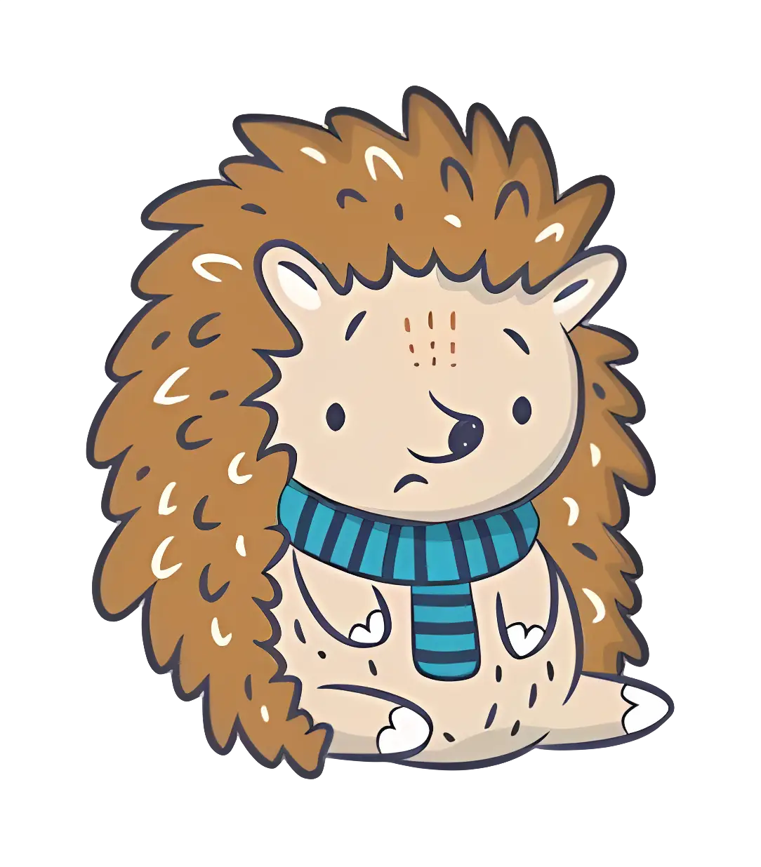 Cute Hedgehog with Scarf Illustration