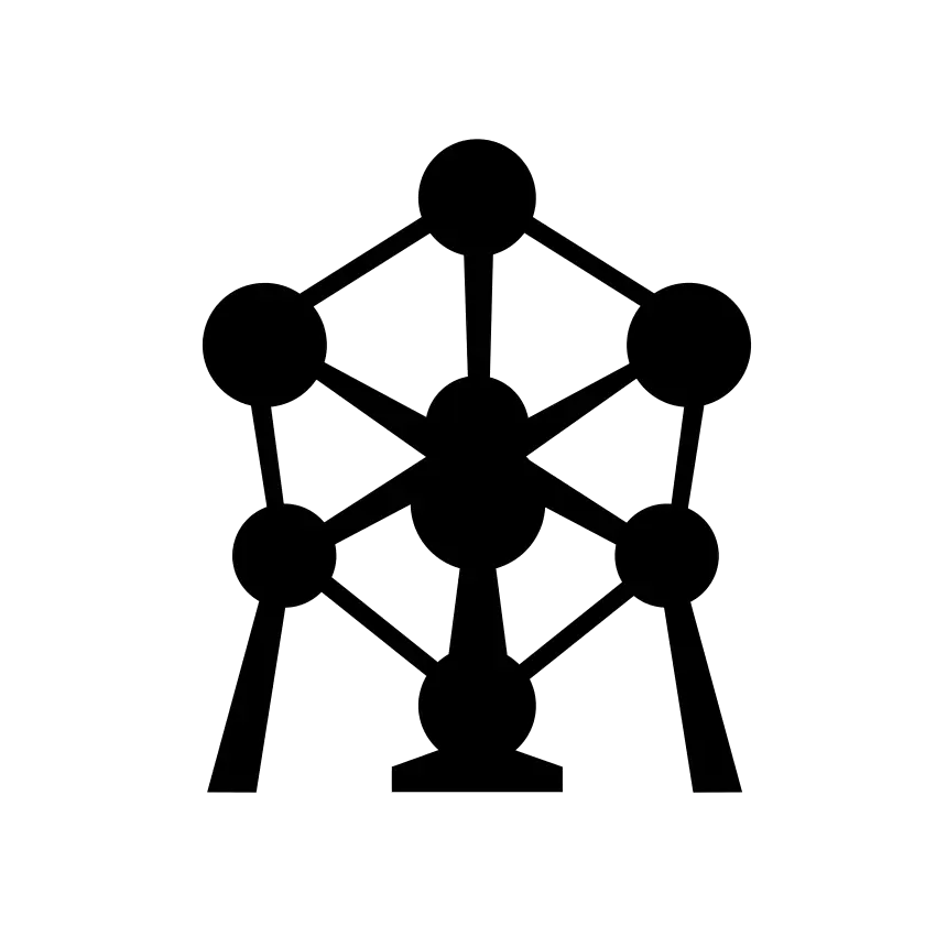 Black Silhouette of the Atomium Shape