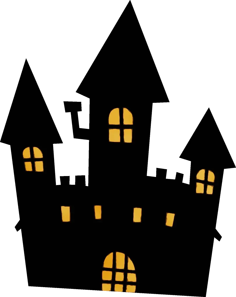 Spooky Black Castle Silhouette for Halloween