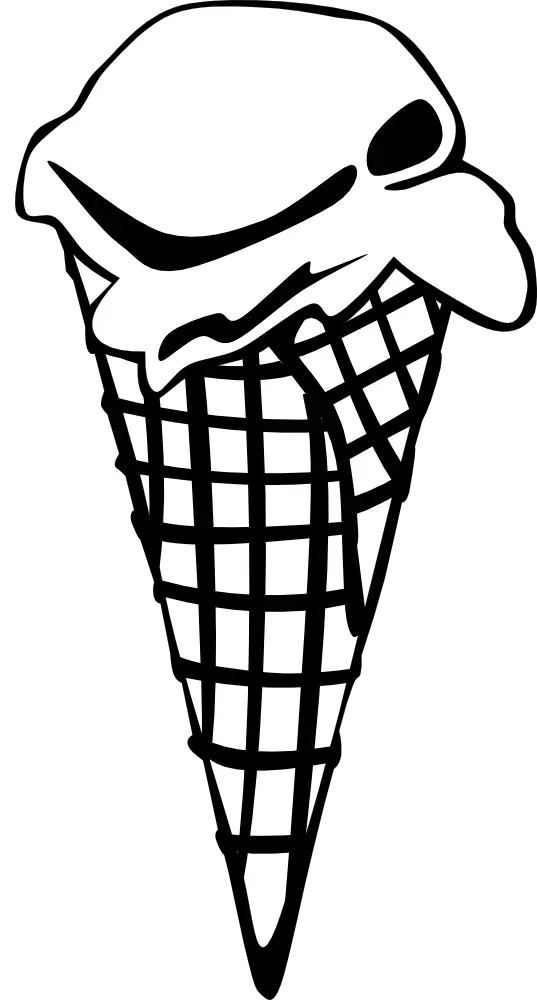 Black and White Ice Cream Cone