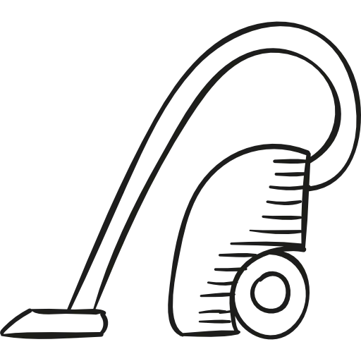 Black and White Vacuum Cleaner Illustration