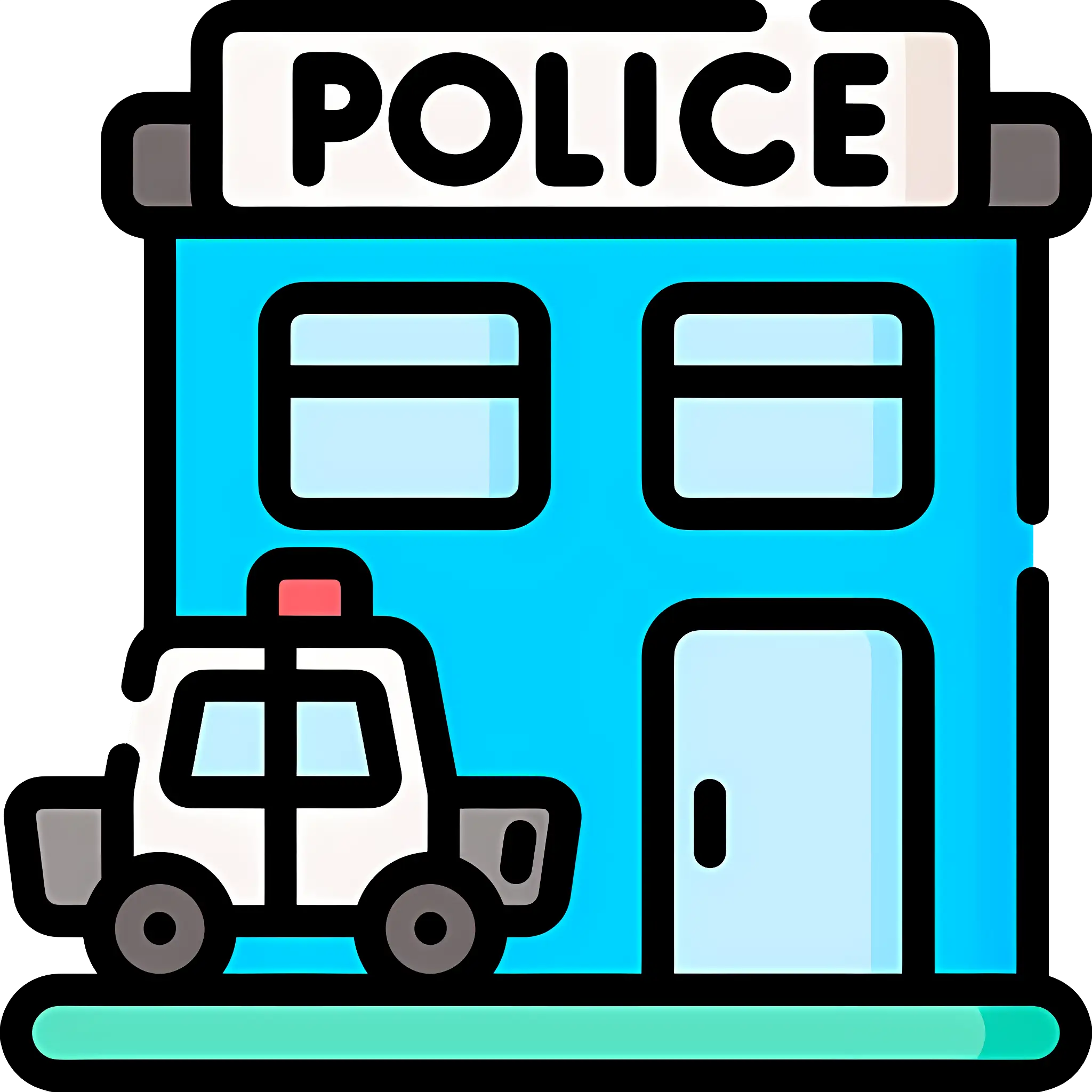 Cartoon Police Station Icon
