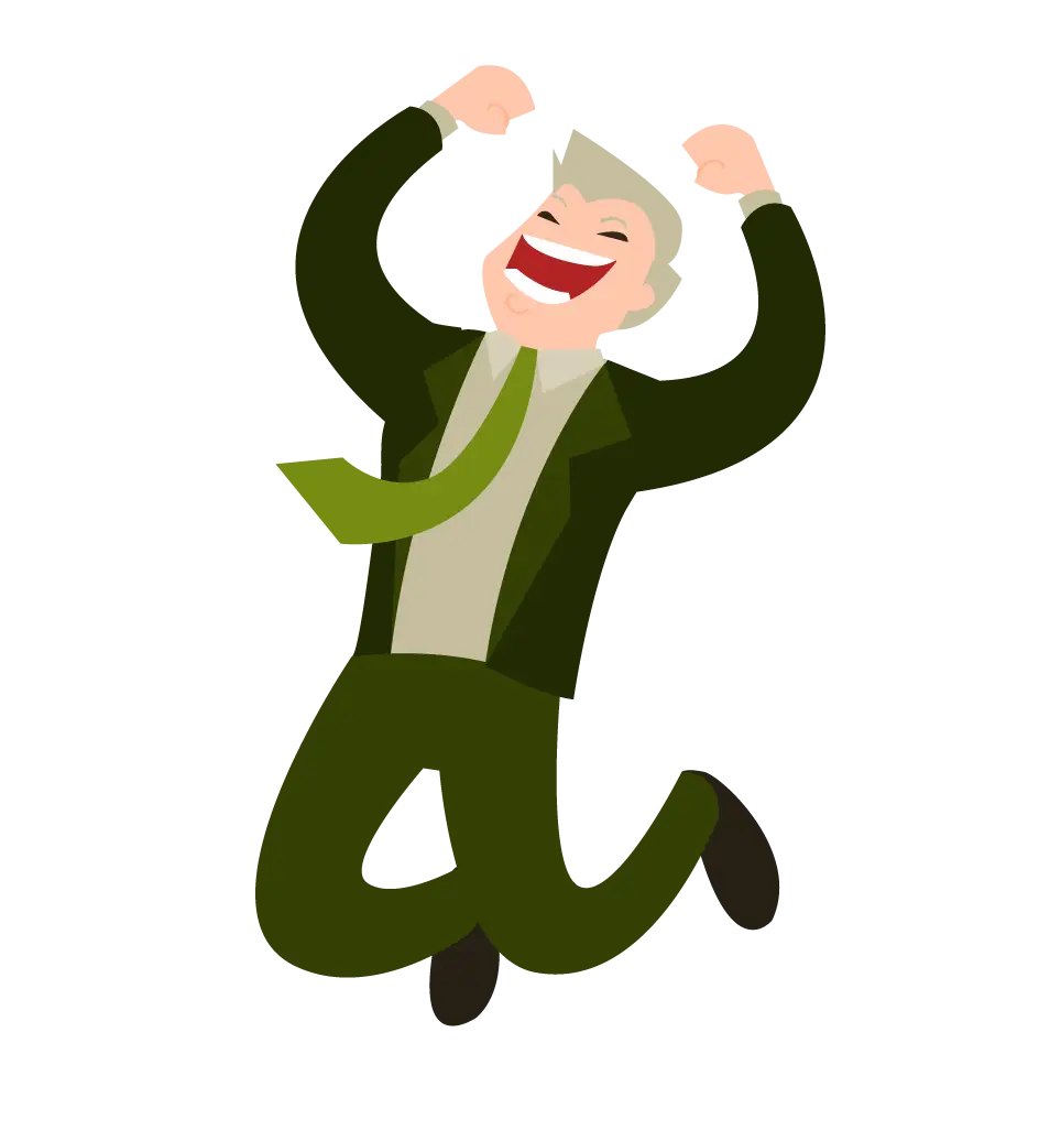 Happy Businessman Jumping