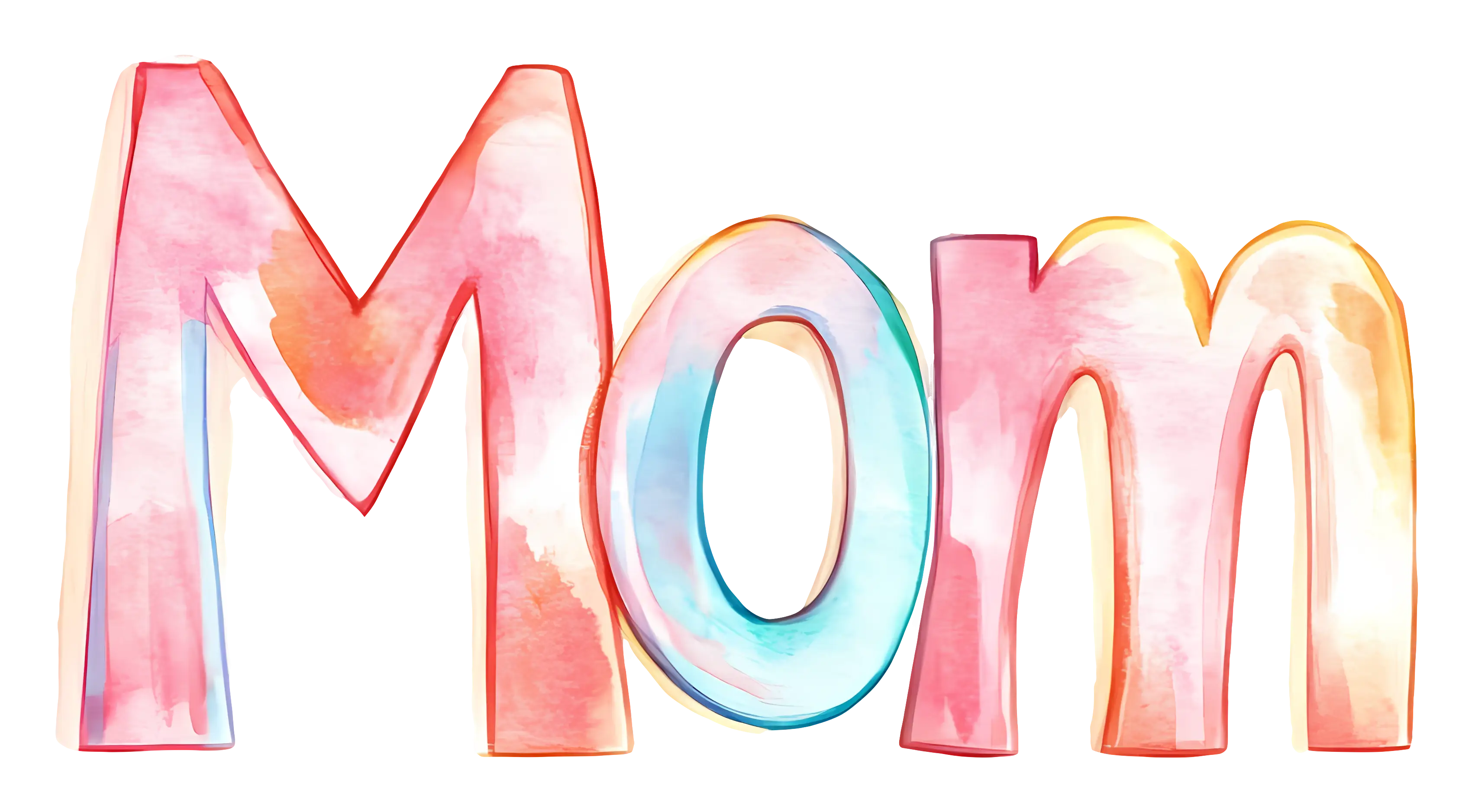 Colorful Mom Text Illustration