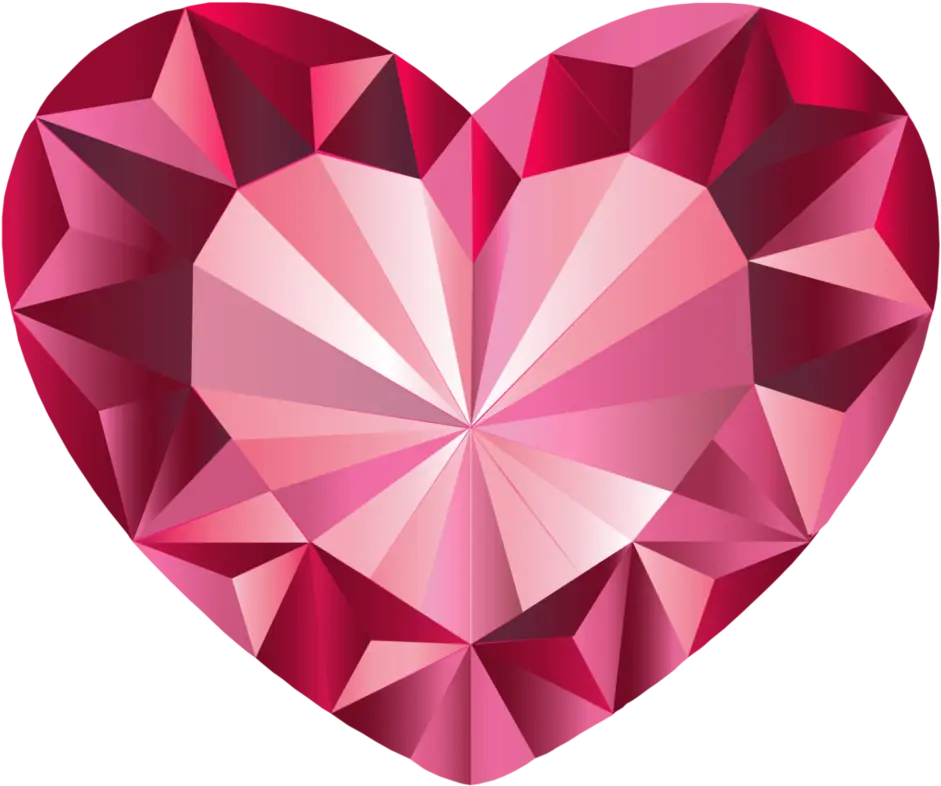 Shiny Pink Gemstone Heart Design