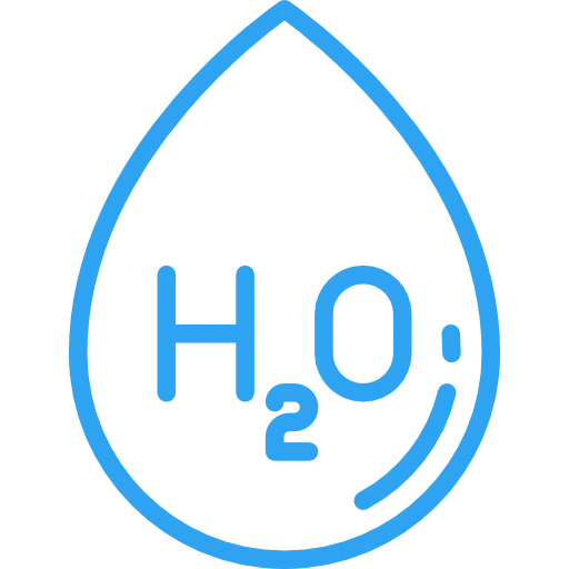 H2O Water Molecule Symbol in Blue Design