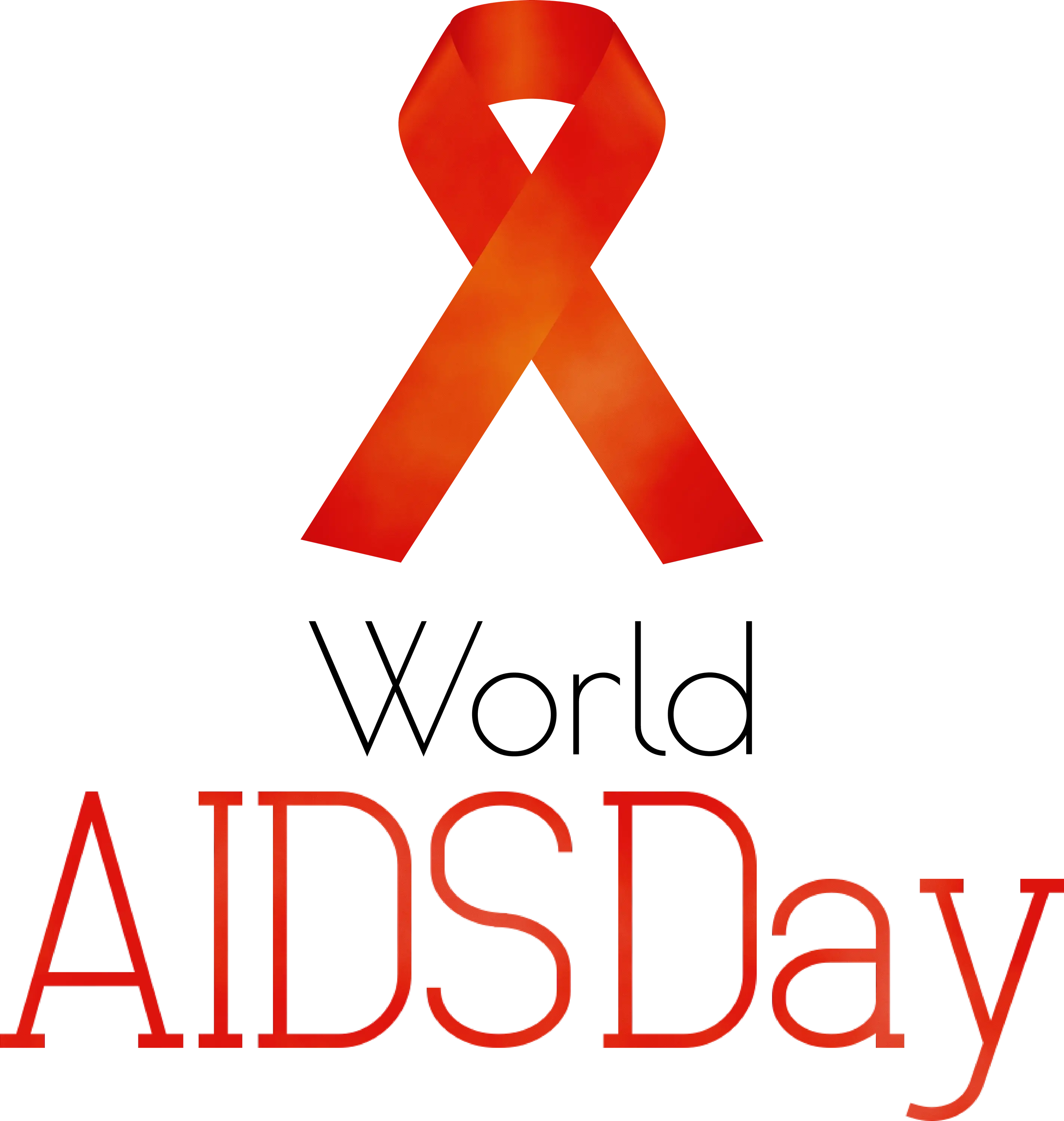 World AIDS Day Symbol with Red Ribbon