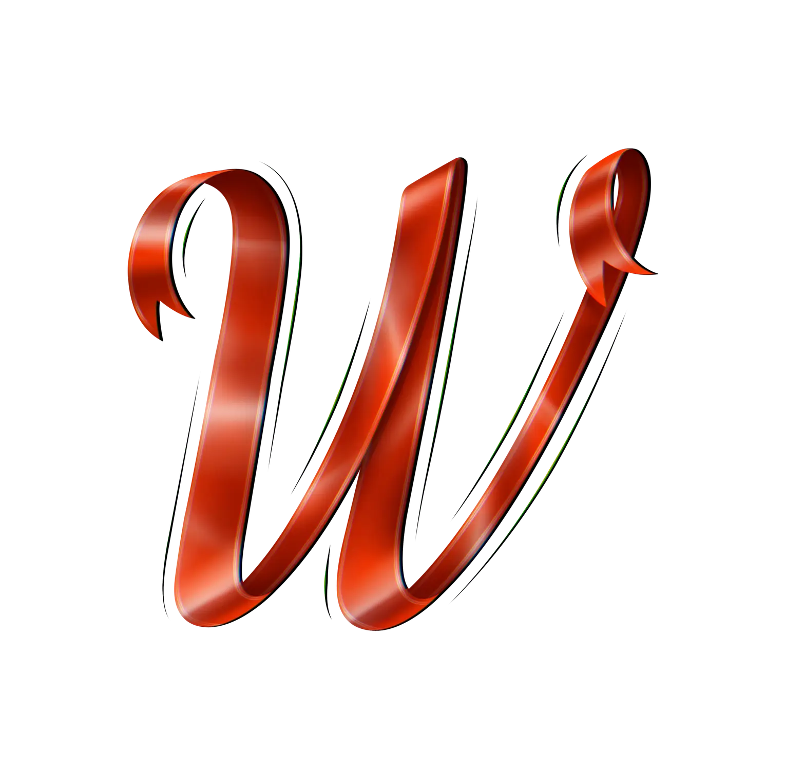 Red Ribbon Letter W