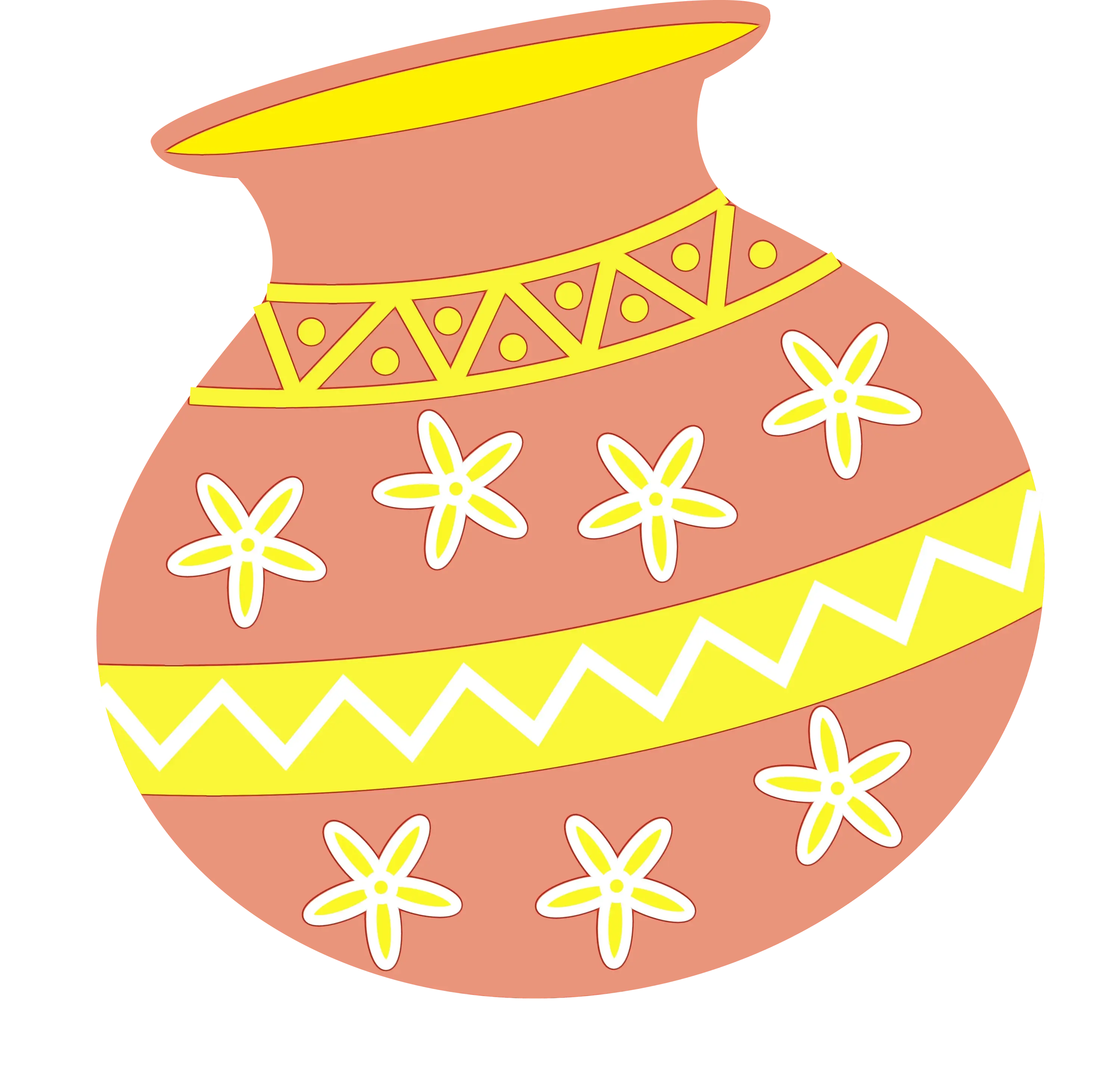 Decorative Clay Pot With Patterns