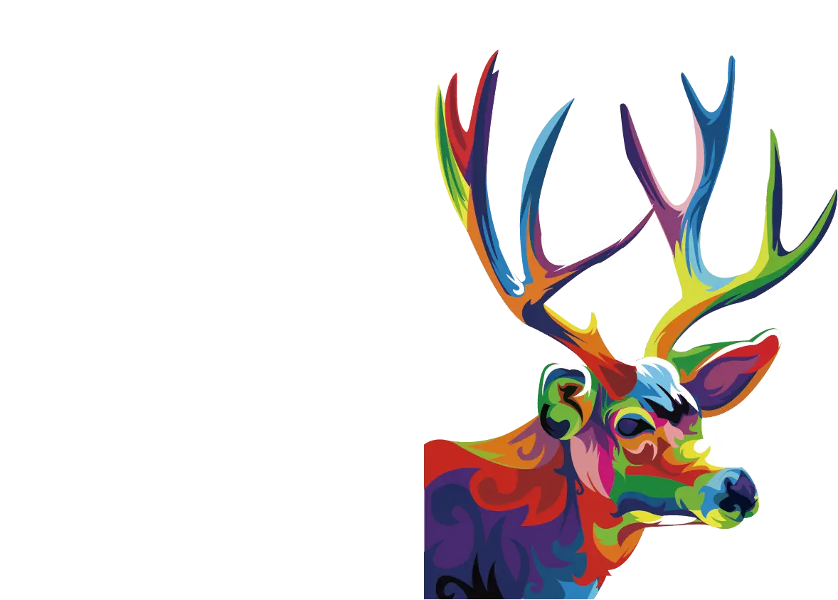 Vivid and Colorful Deer Illustration