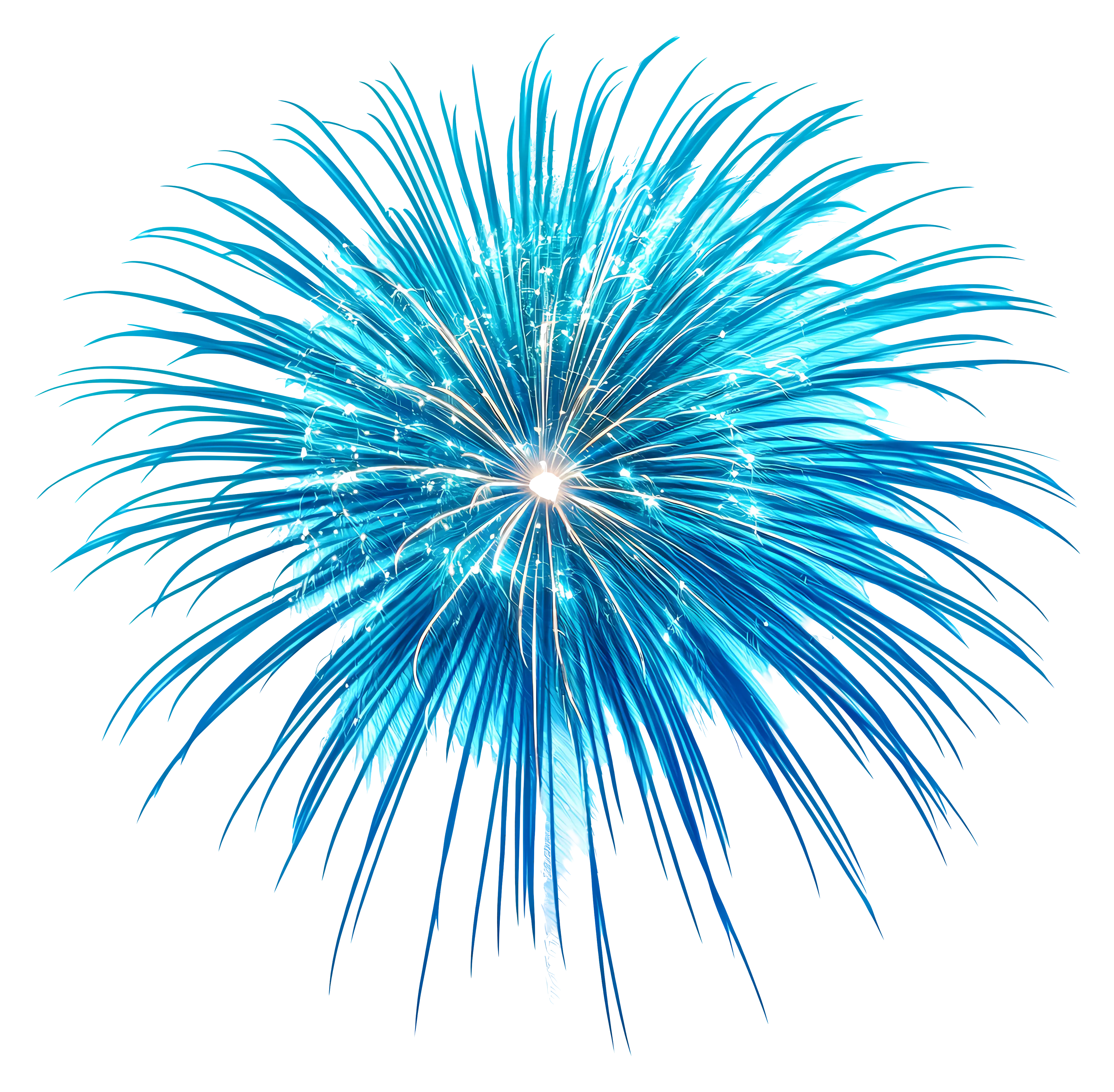 Blue Fireworks Explosion