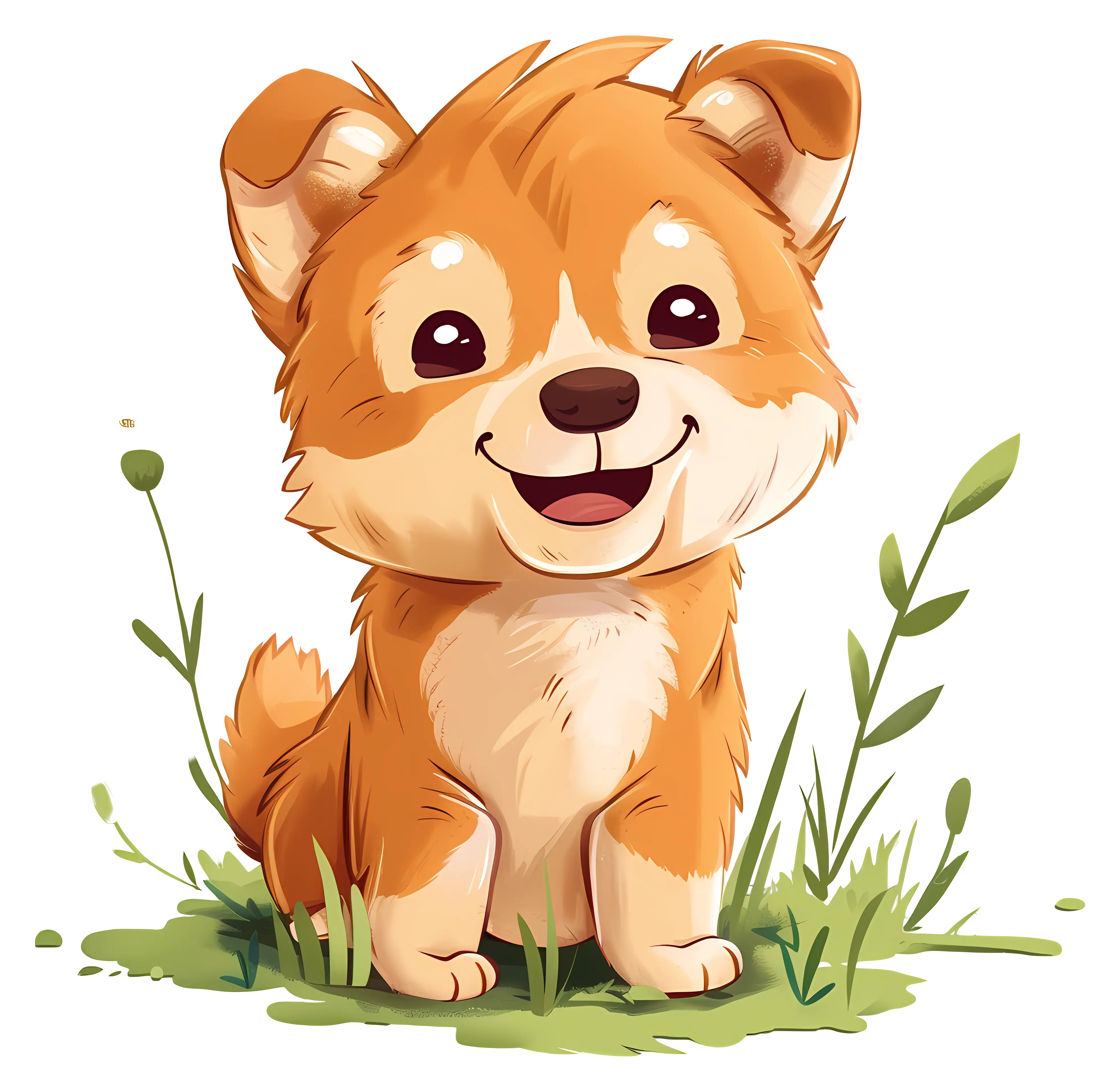 Smiling Cartoon Puppy Illustration