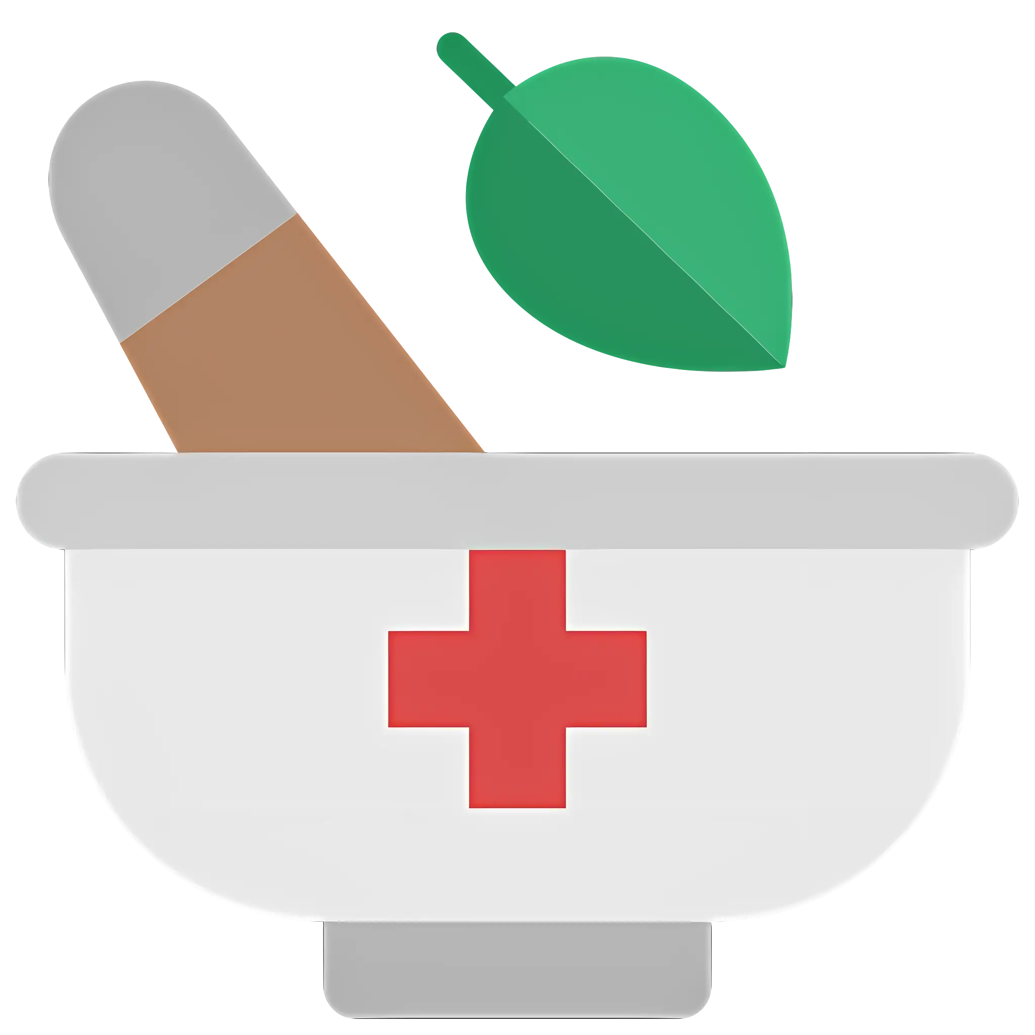 Mortar and Pestle with Leaf