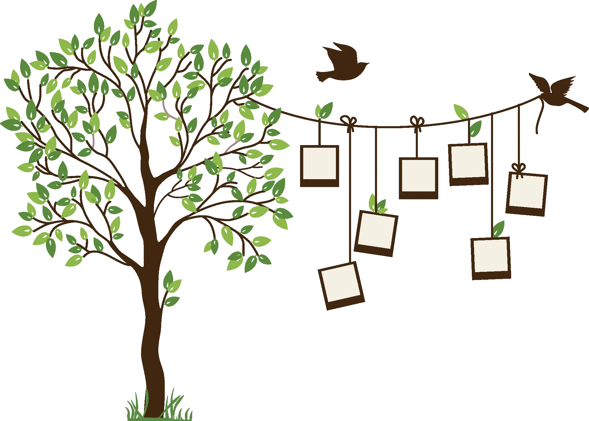 Memory Tree with Hanging Photos