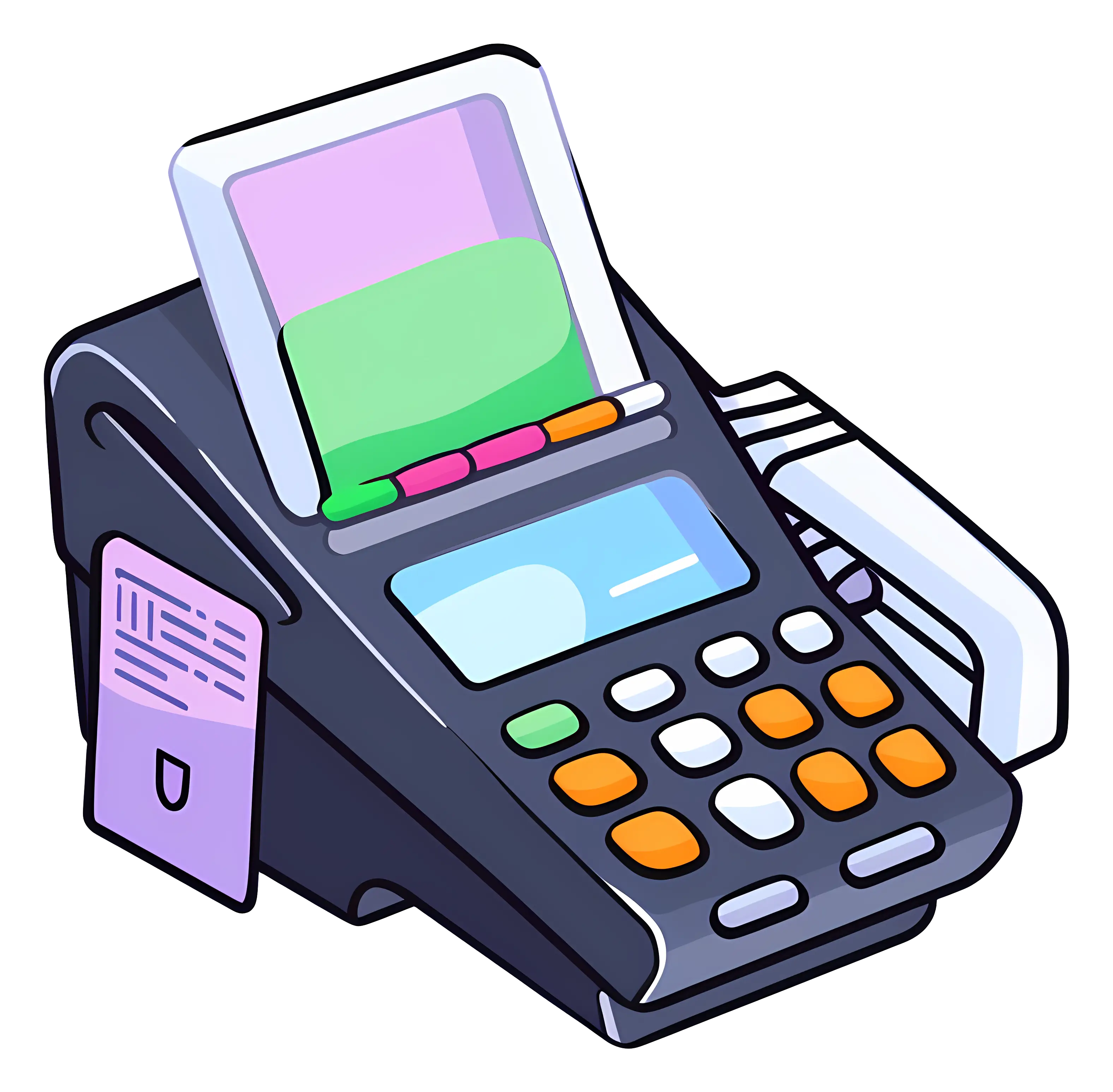 POS Terminal with Card Inserted for Transaction