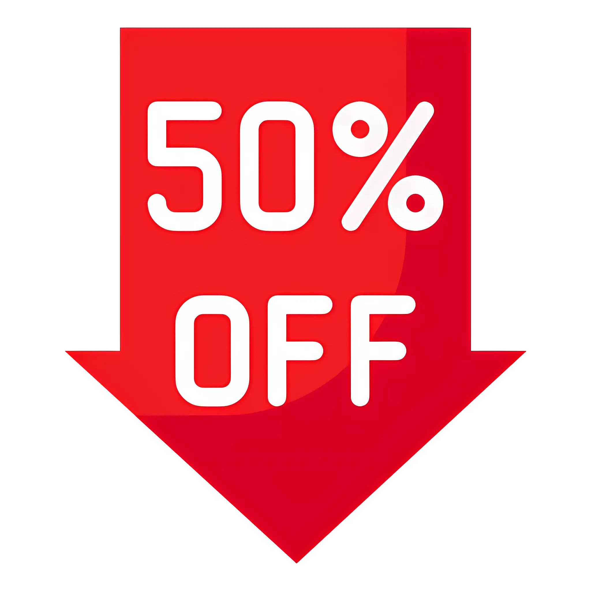 50% Off Sale Tag in Red Design