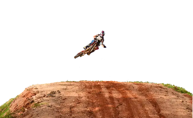 Motorbike Jumping Over Dirt Hill