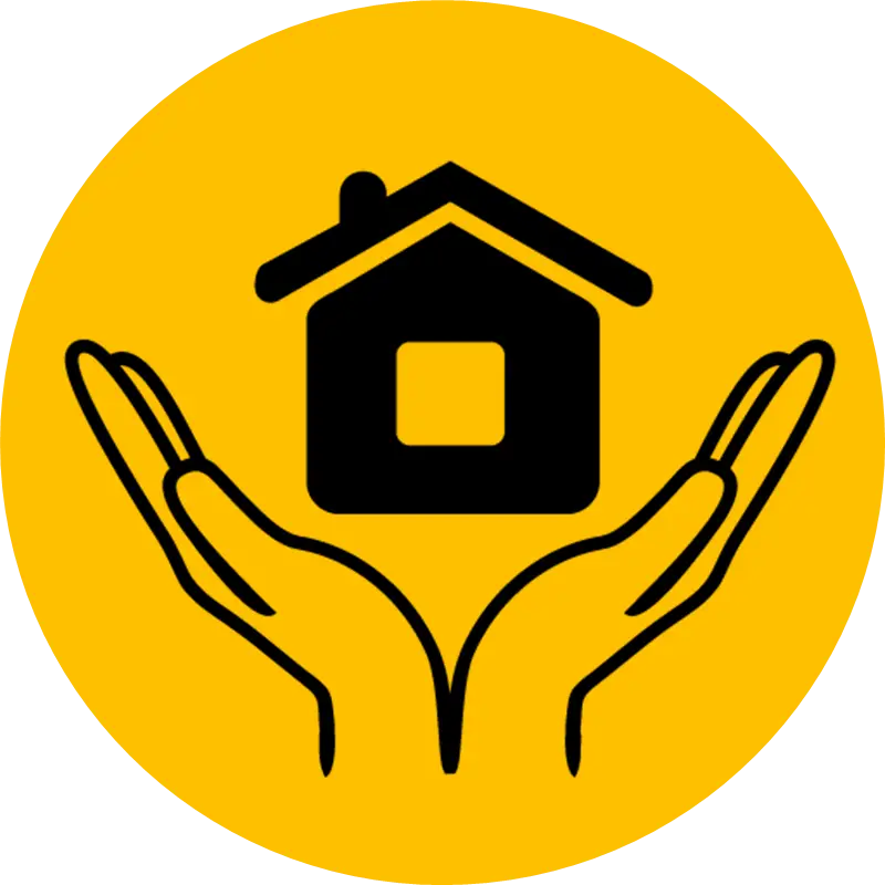 Hands Holding House Icon for Safety Concept