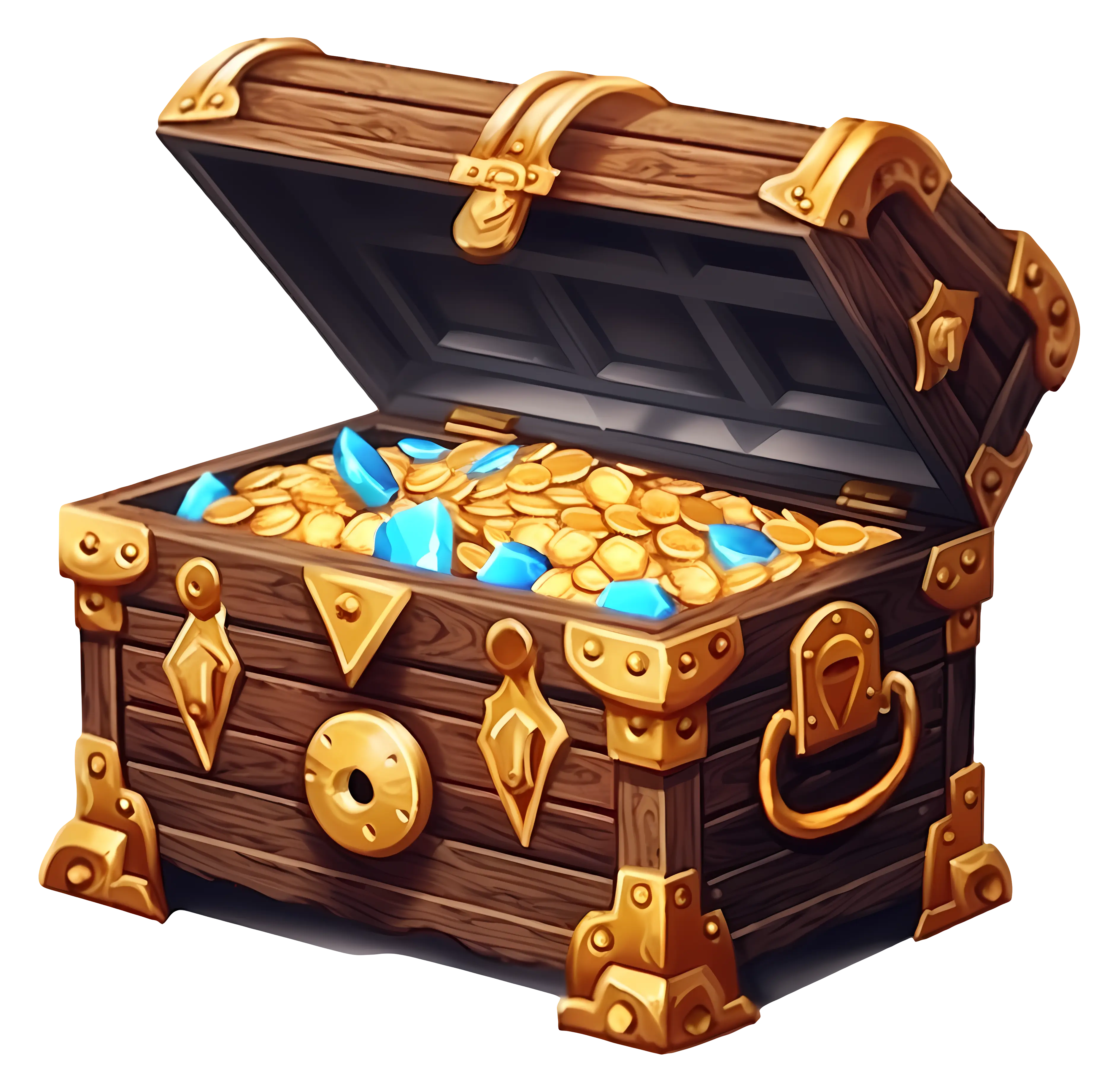 Treasure Chest with Gold and Jewels