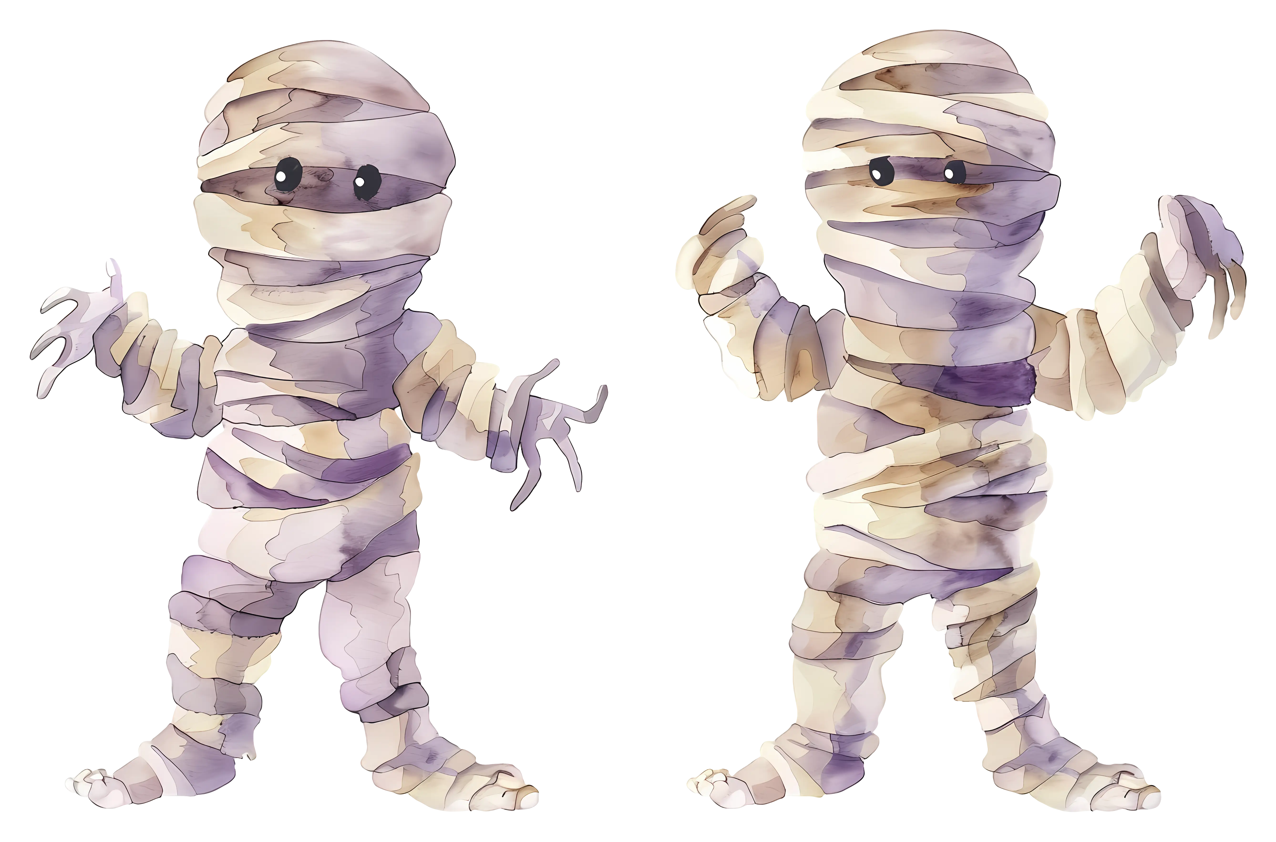 Cartoon Mummy Characters for Halloween
