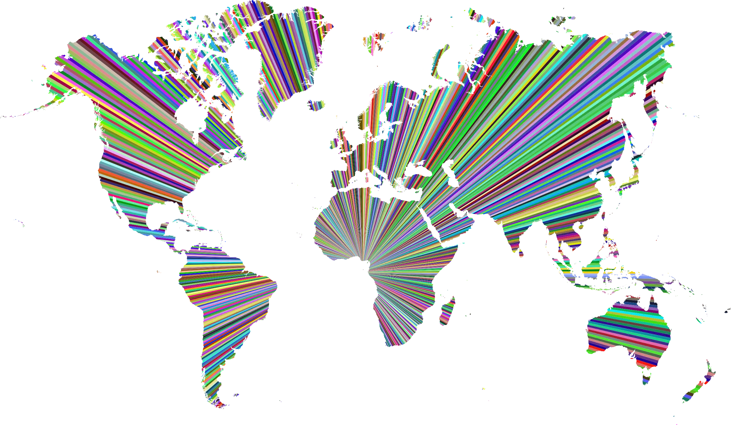 Colorful Striped World Map